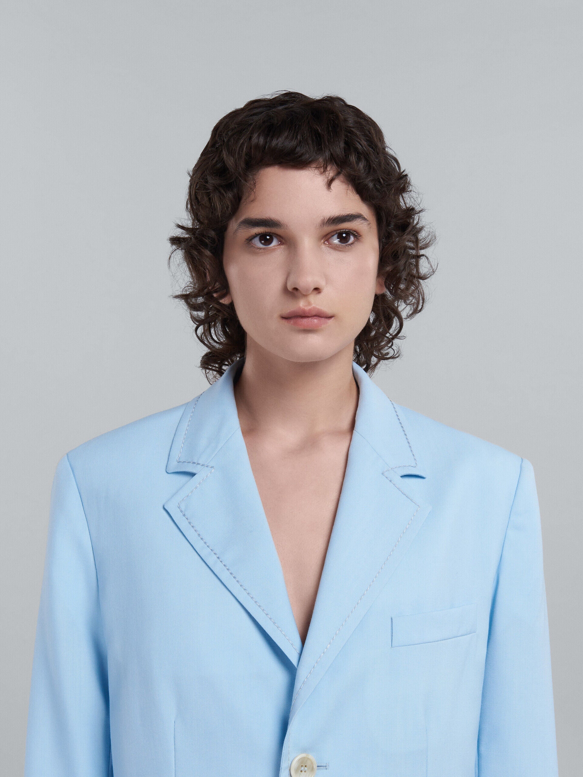 MARNI WOMEN'S LIGHT BLUE TAILORED BLAZER