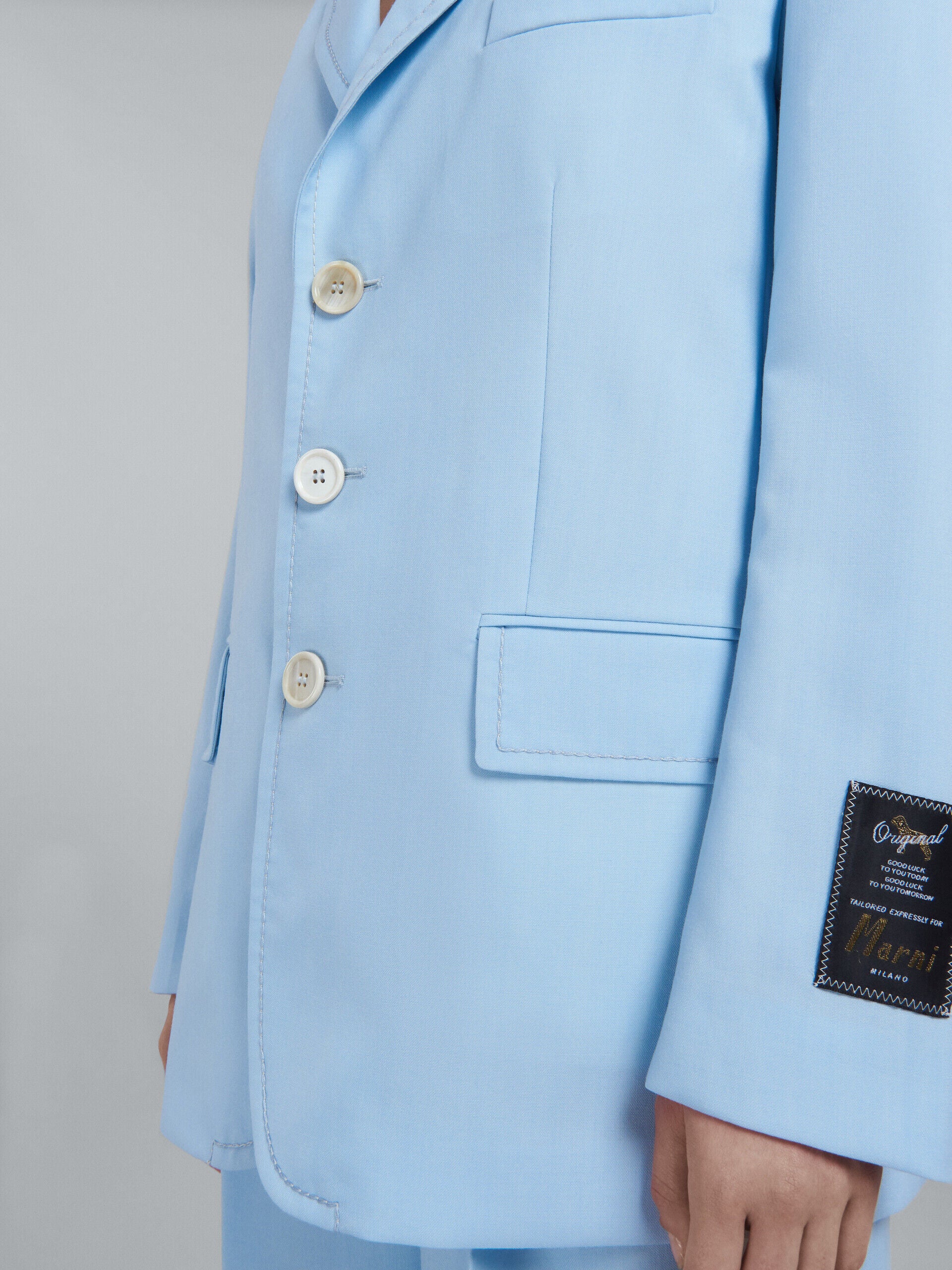 MARNI WOMEN'S LIGHT BLUE TAILORED BLAZER