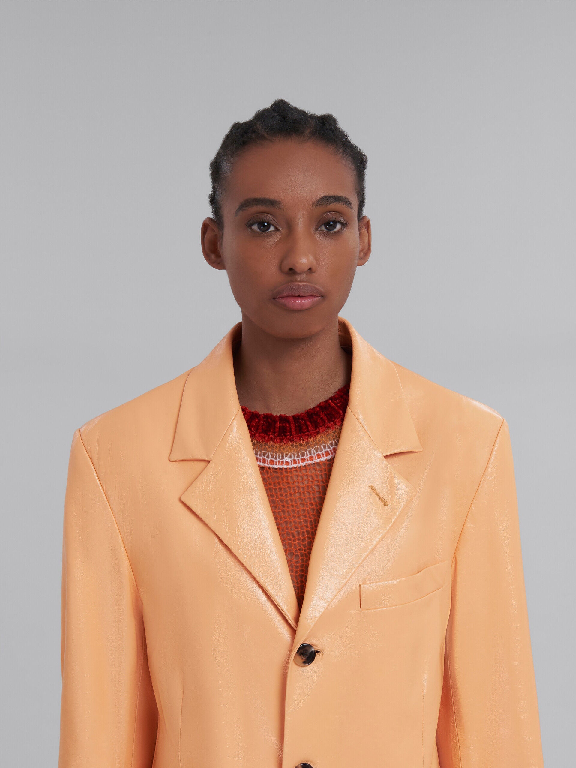 MARNI WOMEN'S TANGERINE GLOSSY TAILORED BLAZER
