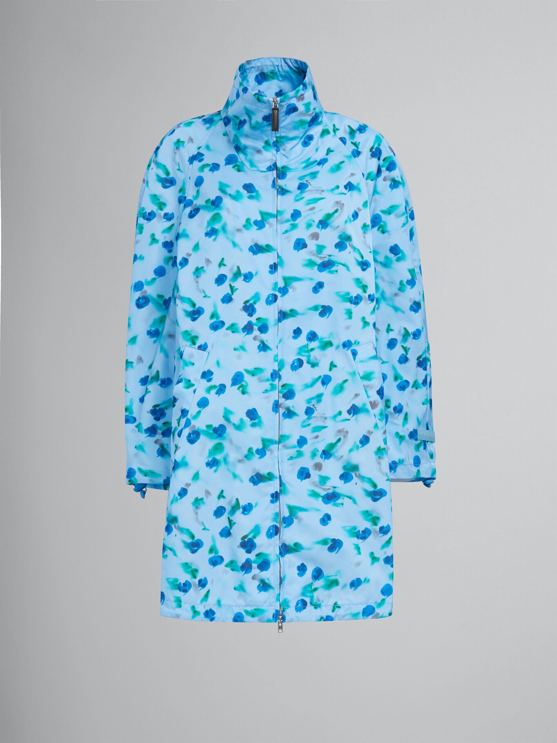MARNI WOMEN'S LIGHT BLUE FLORAL LONG JACKET