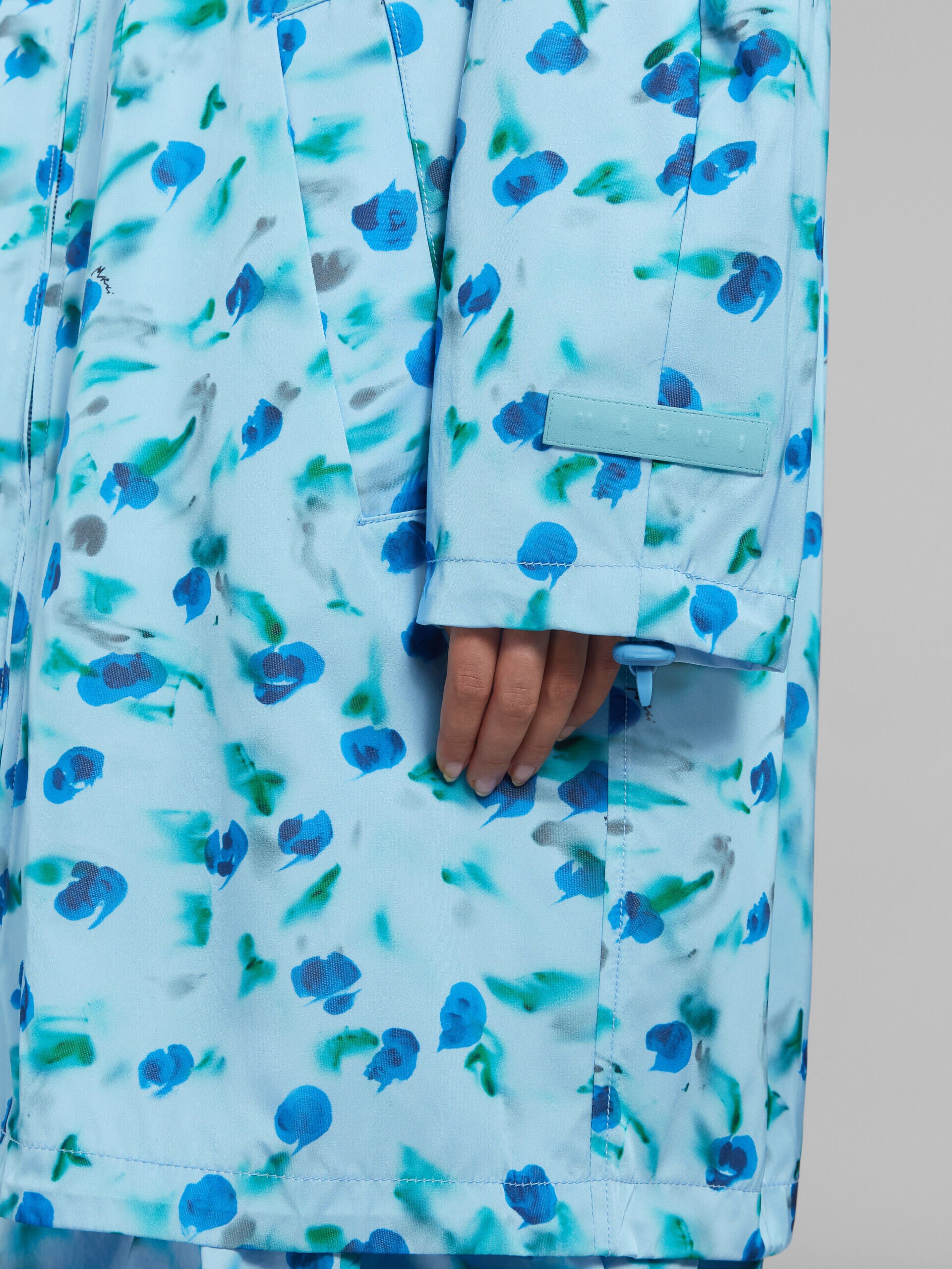 MARNI WOMEN'S LIGHT BLUE FLORAL LONG JACKET