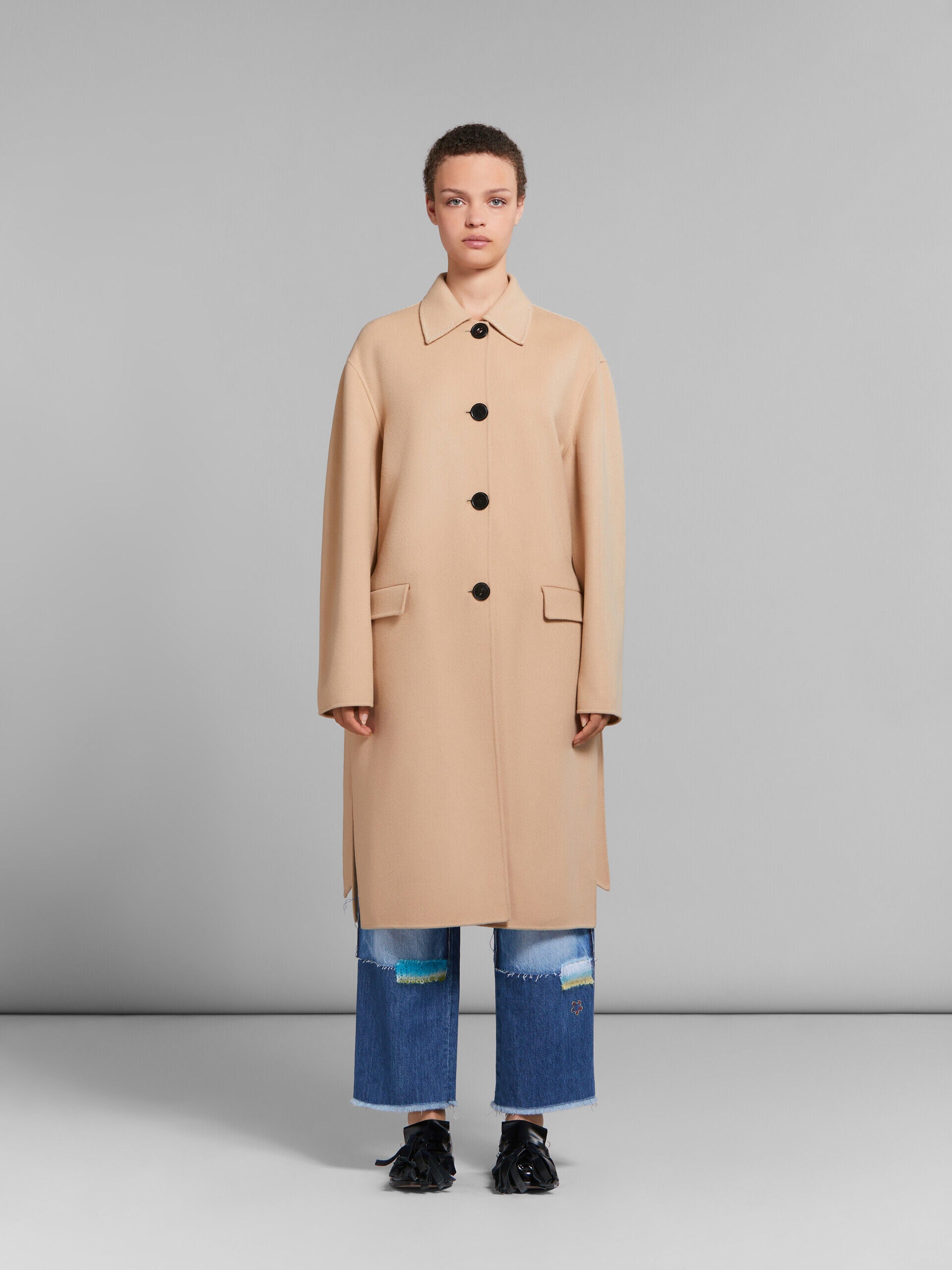 MARNI WOMEN'S LIGHT CAMEL BELTED COAT