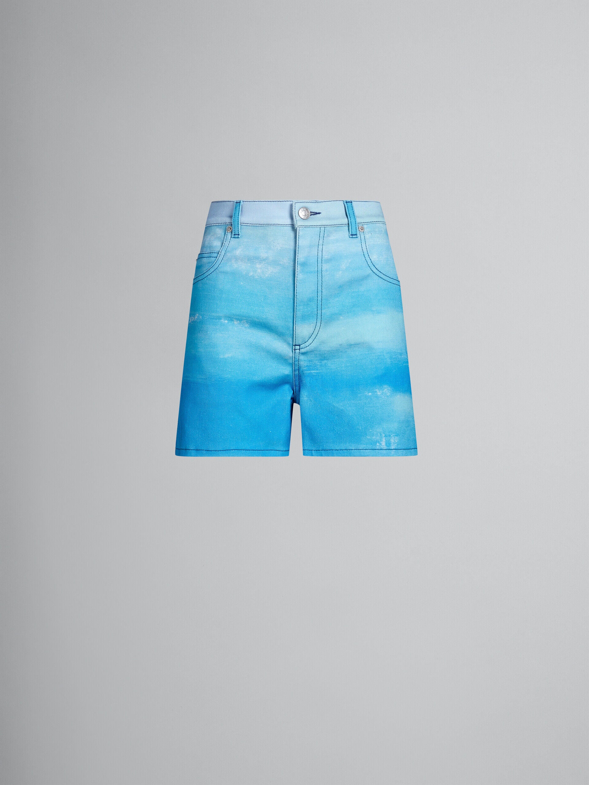 MARNI WOMEN'S LIGHT BLUE TAILORED DENIM SHORTS