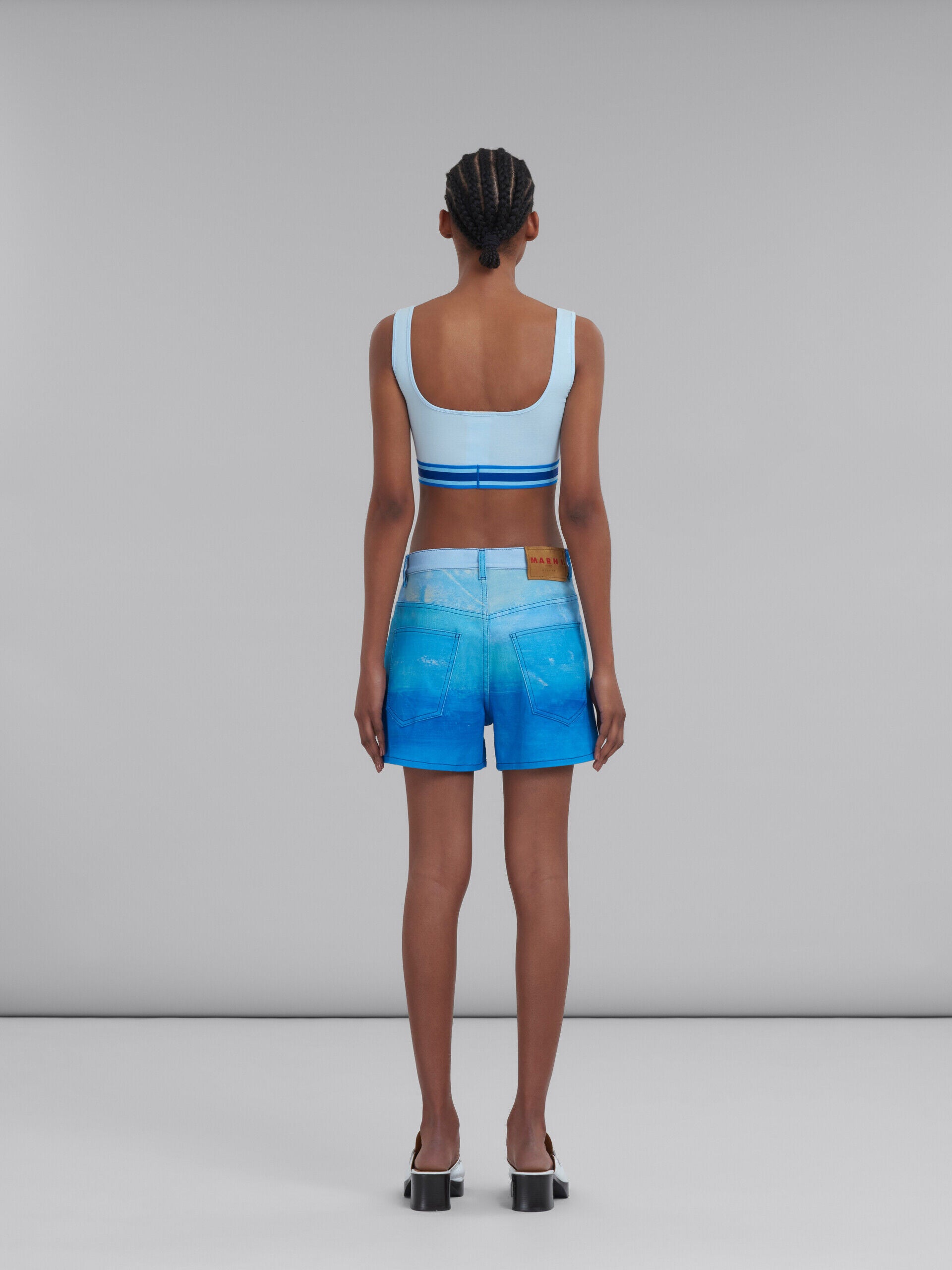MARNI WOMEN'S LIGHT BLUE TAILORED DENIM SHORTS