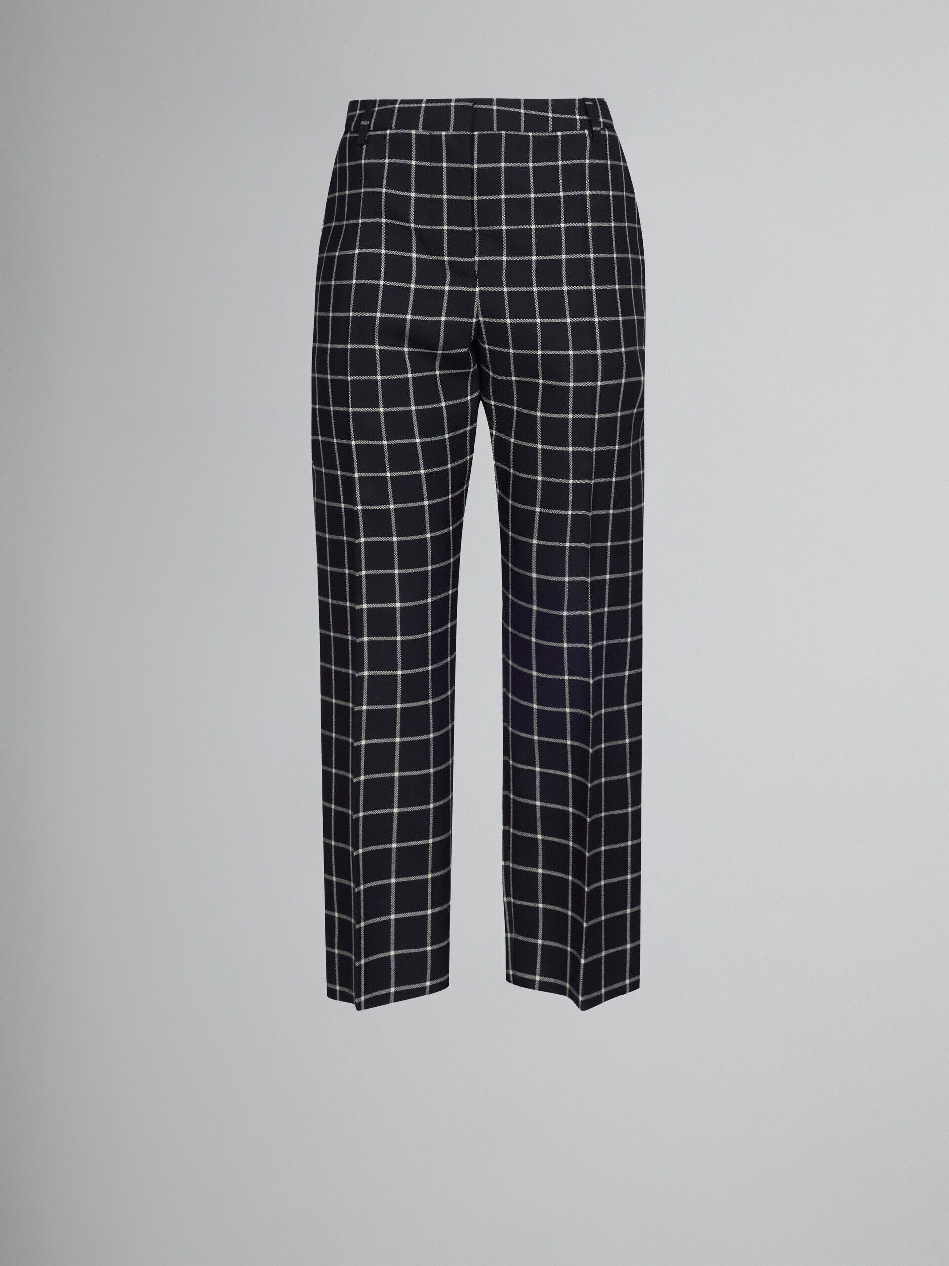 MARNI WOMEN'S BLACK CHECKERED TAILORED TROUSERS