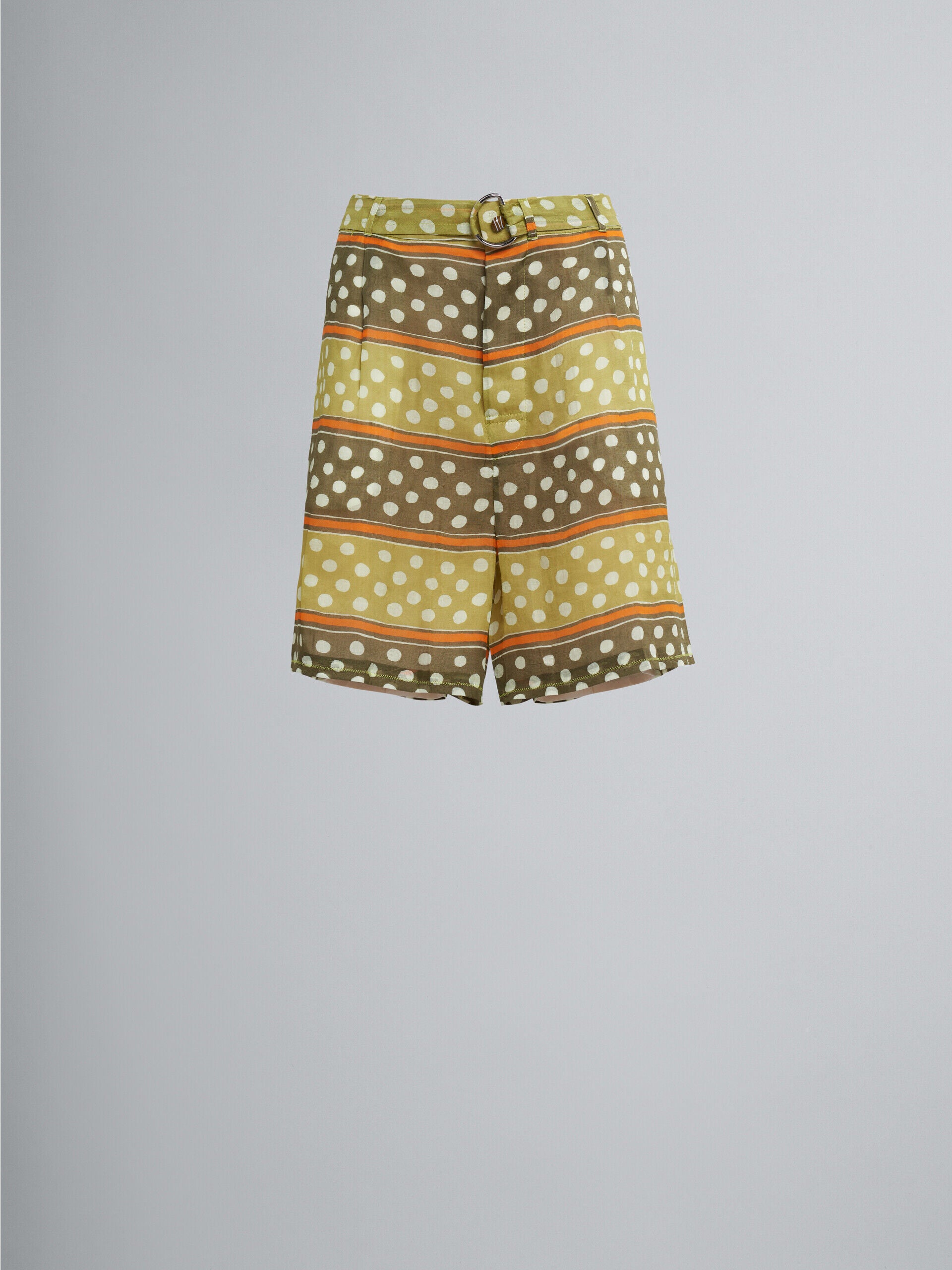 MARNI WOMEN'S DUSTY OLIVE POLKA DOT SHORTS