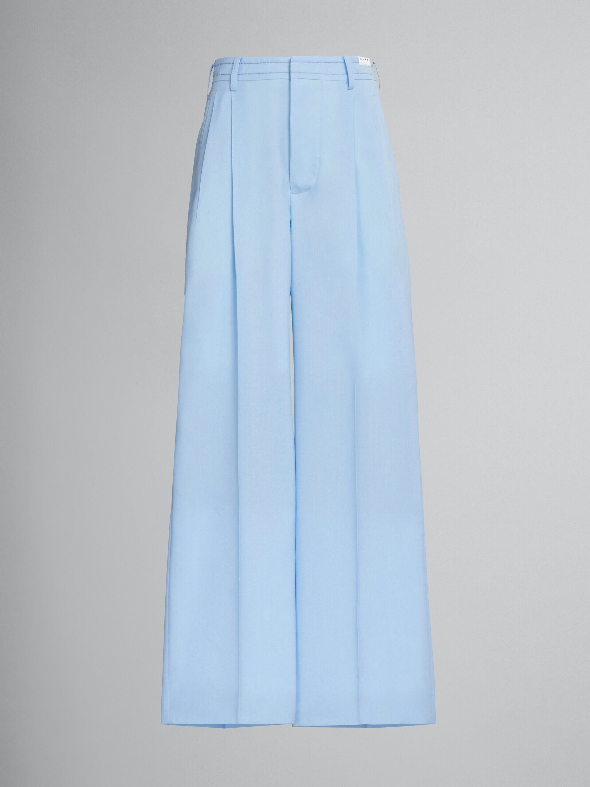 MARNI WOMEN'S LIGHT BLUE WIDE-LEG TROUSERS