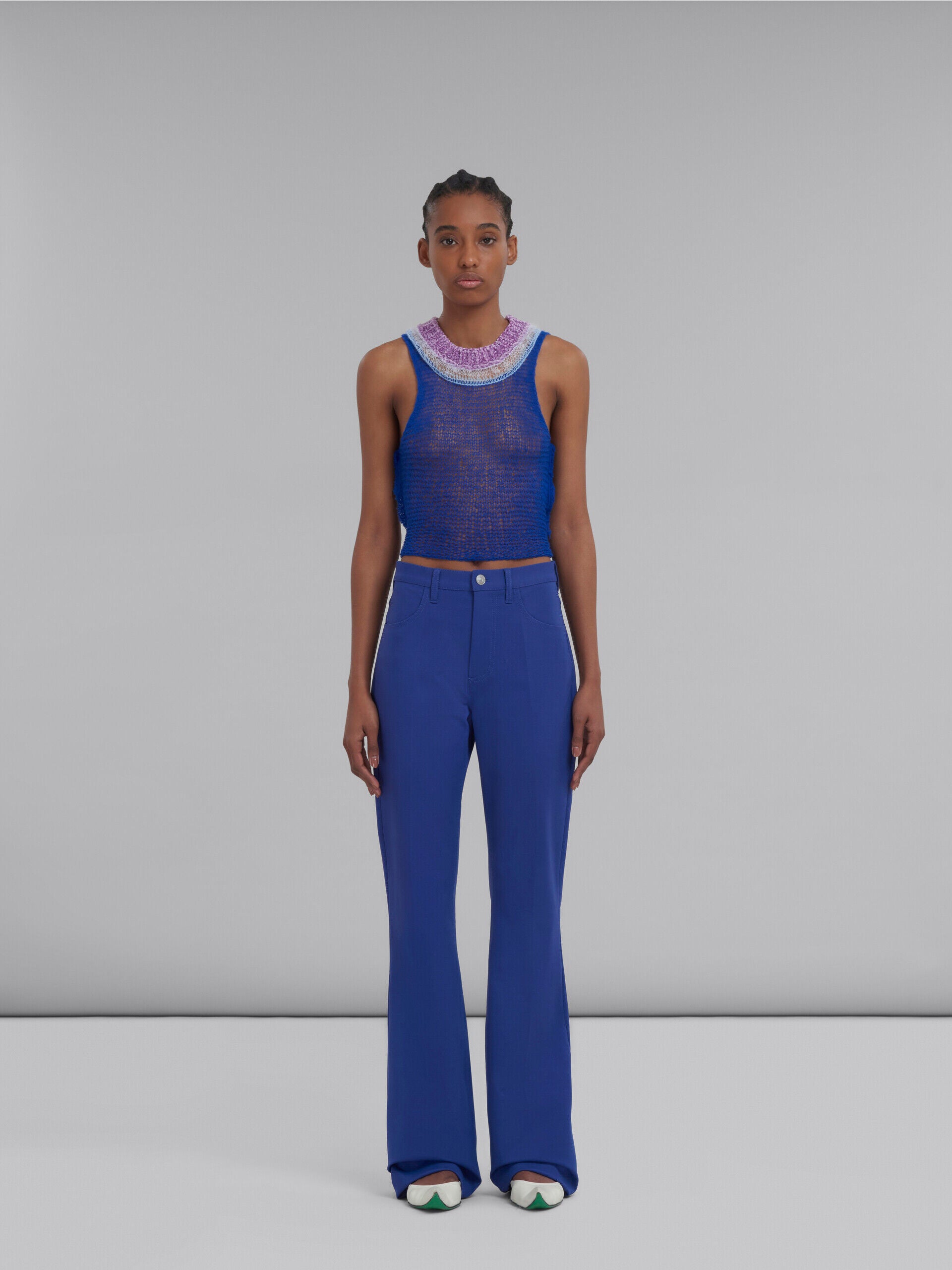 MARNI WOMEN'S DARK BLUE TAILORED TROUSERS