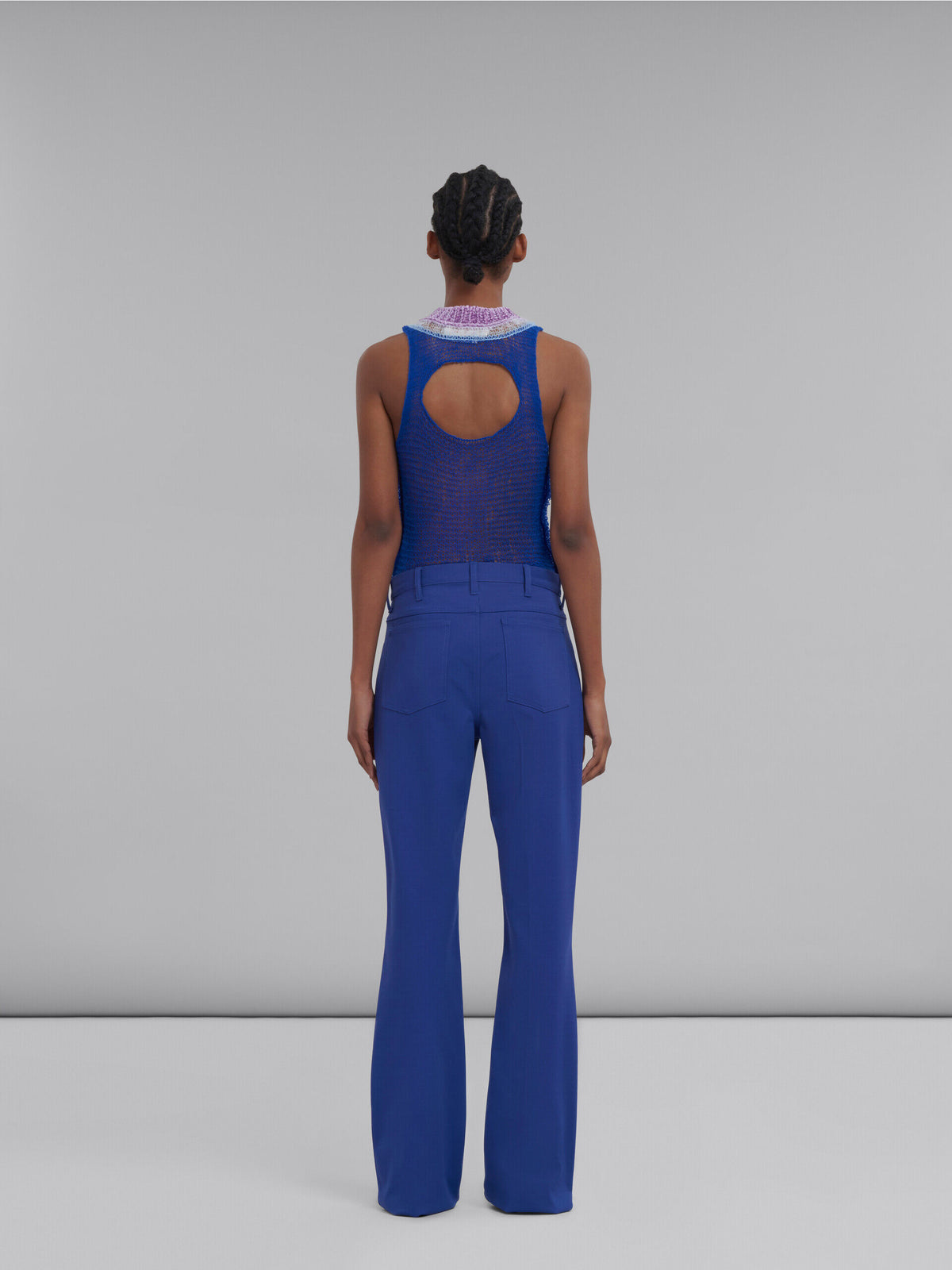 MARNI WOMEN'S DARK BLUE TAILORED TROUSERS