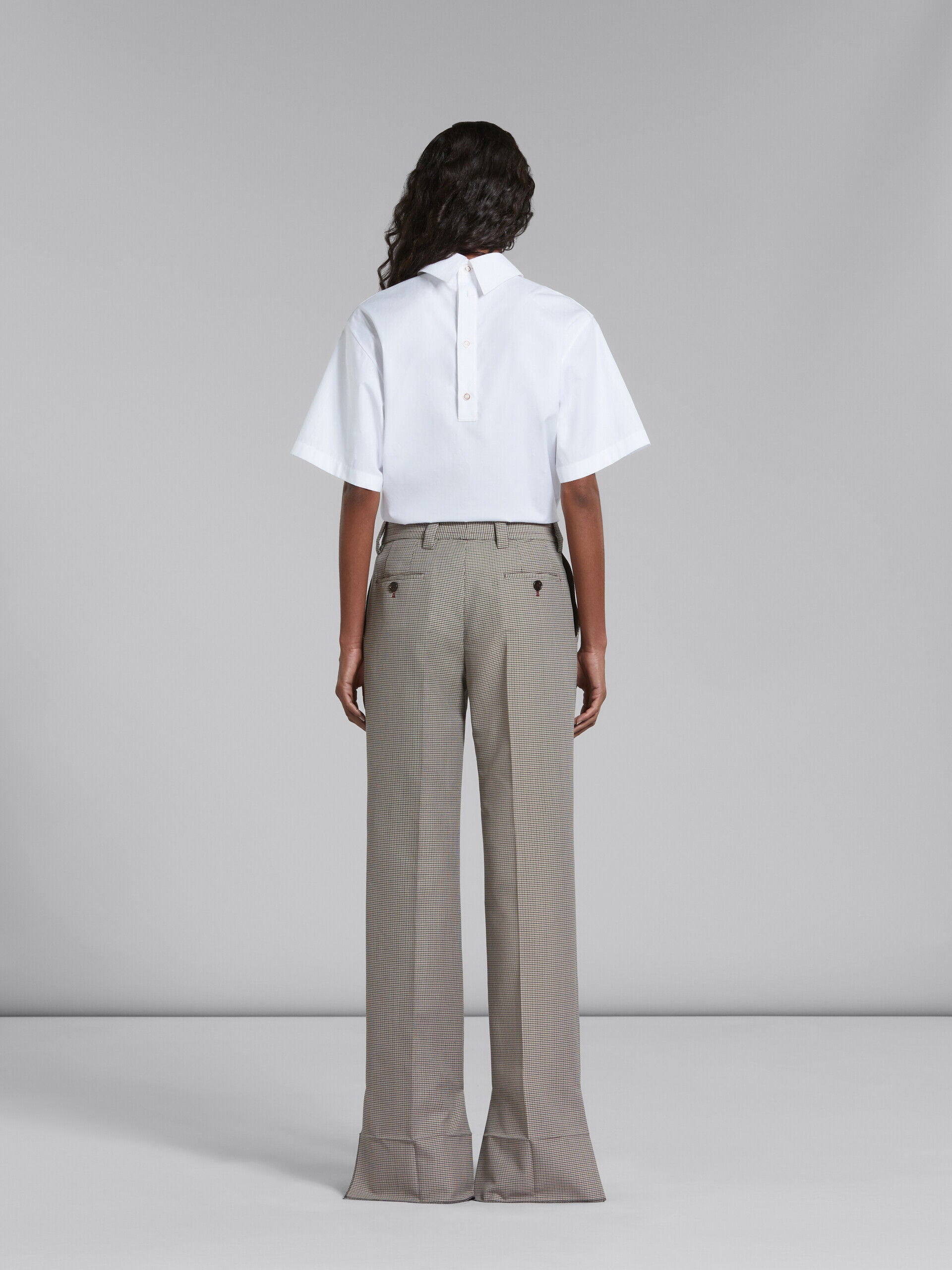 MARNI WOMEN'S GRAY CHECKERED WIDE-LEG TROUSERS