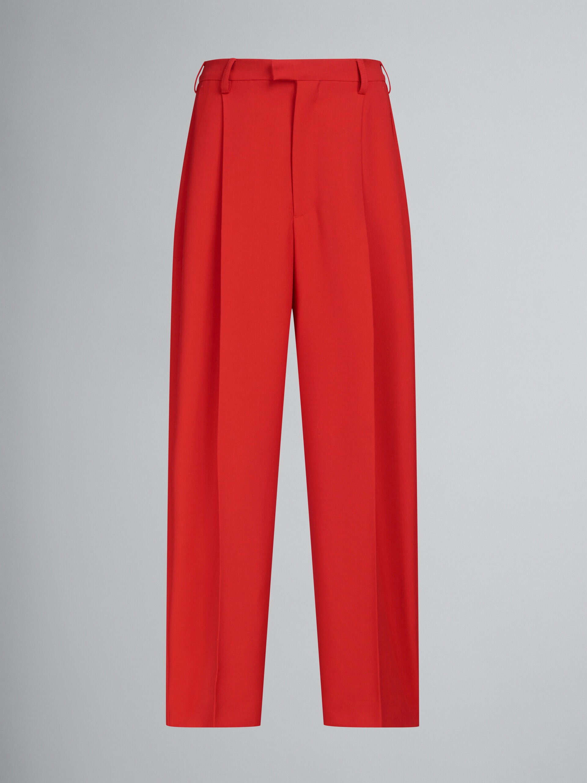 MARNI WOMEN'S RED HIGH-WAISTED TAILORED TROUSERS