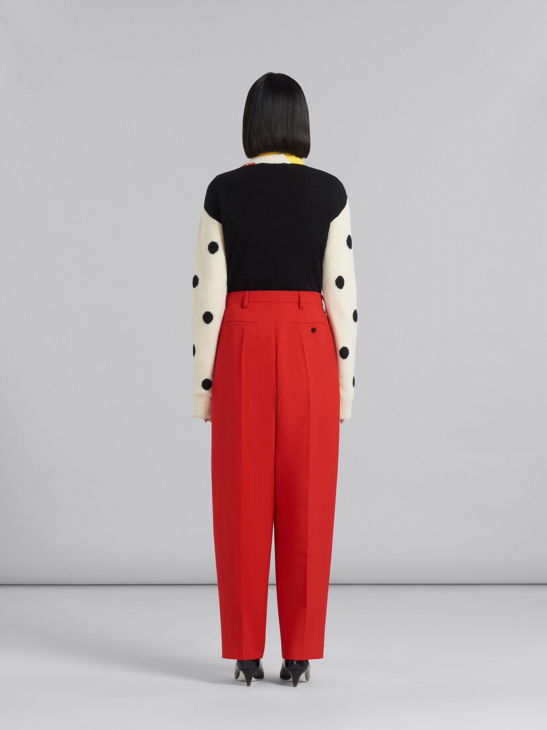 MARNI WOMEN'S RED HIGH-WAISTED TAILORED TROUSERS