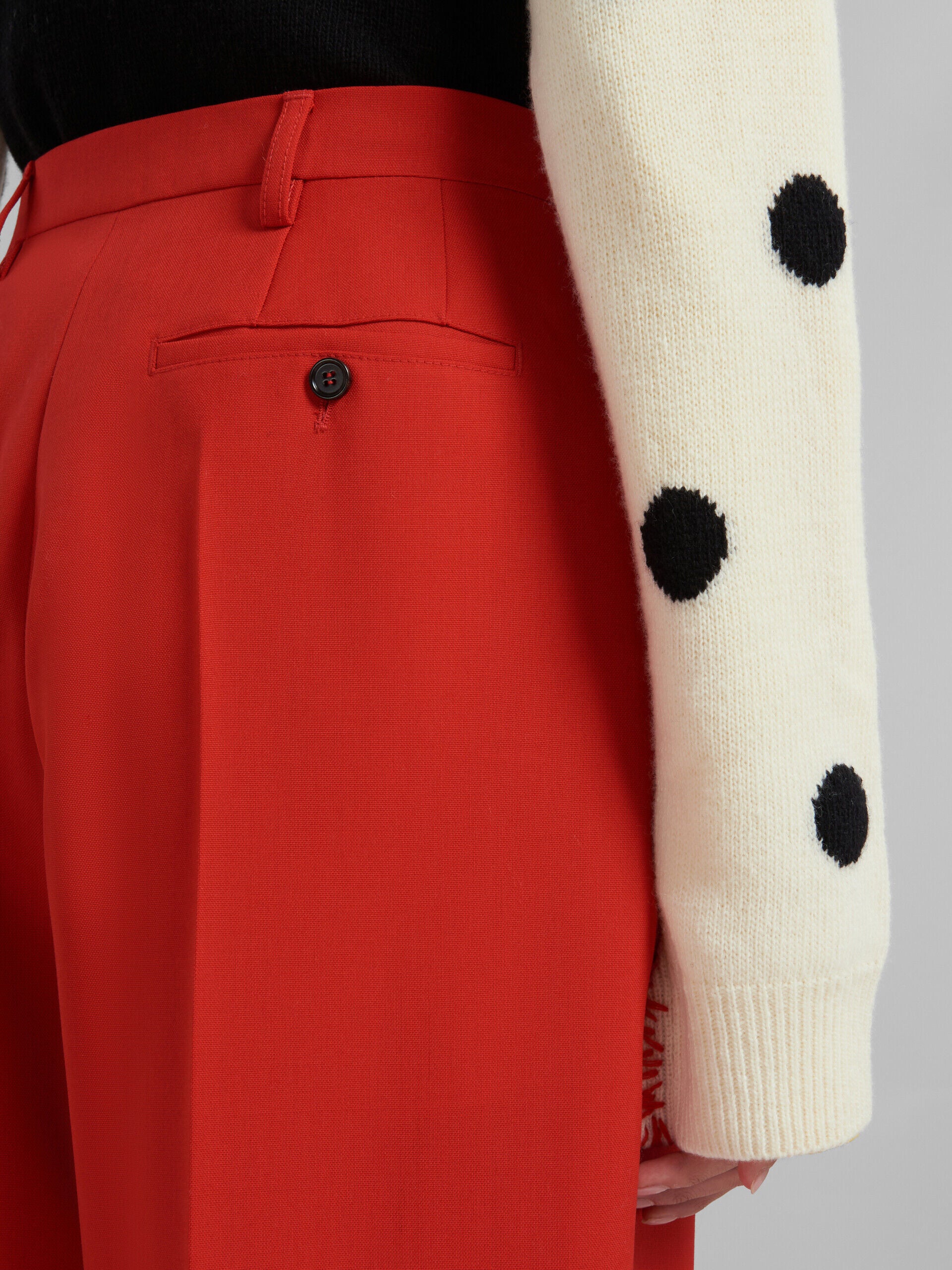 MARNI WOMEN'S RED HIGH-WAISTED TAILORED TROUSERS