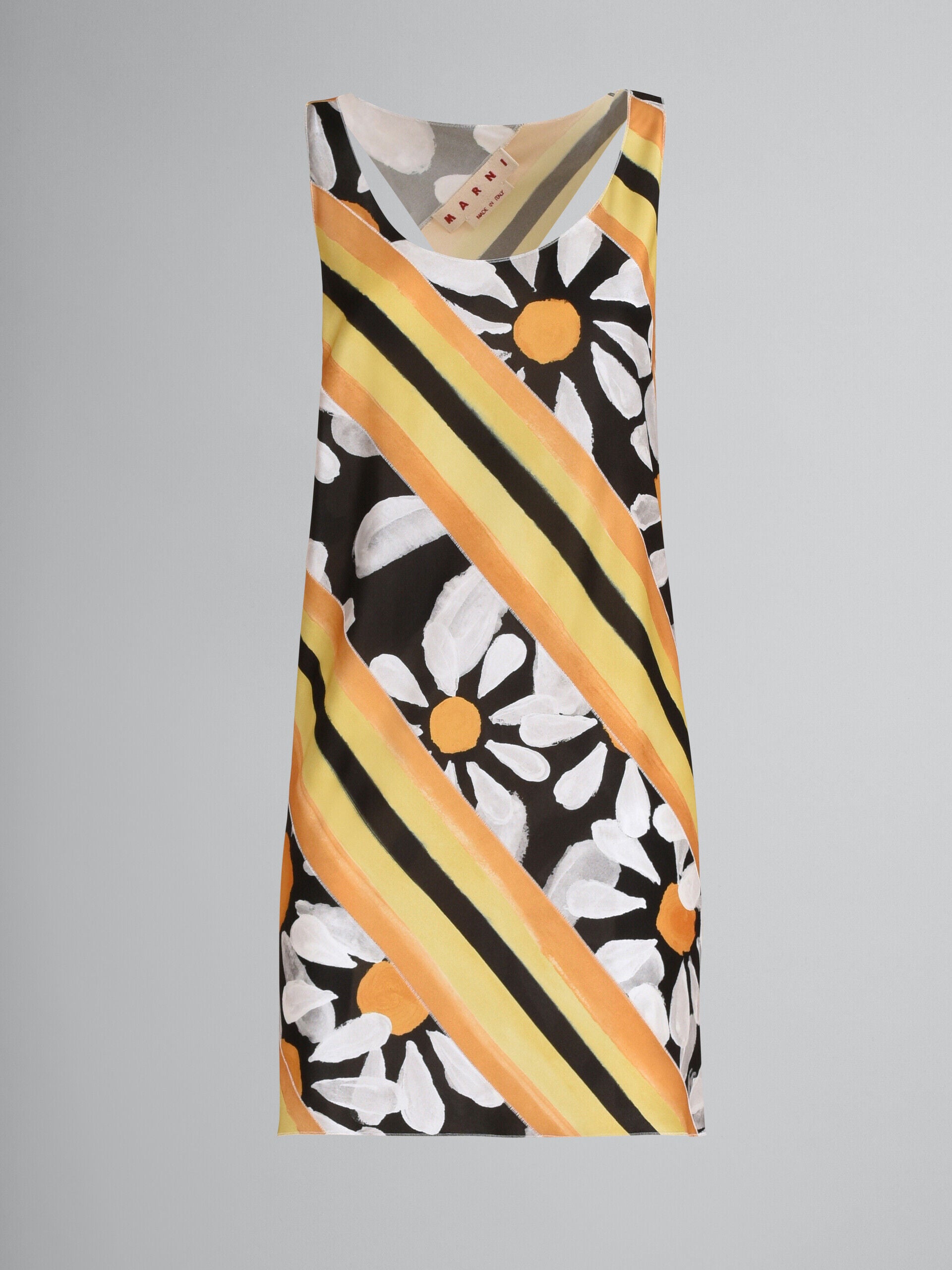 MARNI WOMEN'S FLORAL STRIPED SLEEVELESS TOP