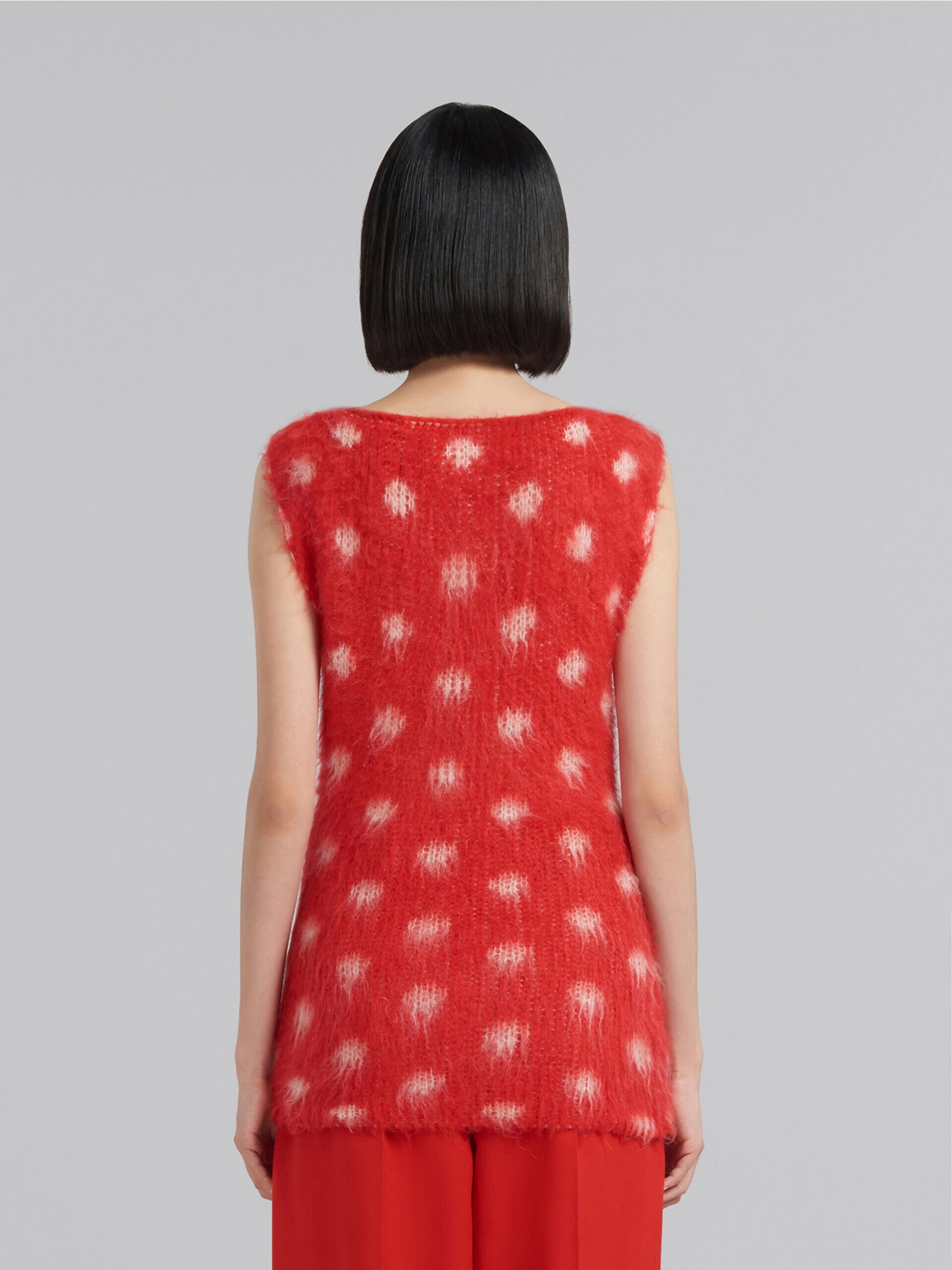 MARNI WOMEN'S RED SLEEVELESS POLKA DOT TOP