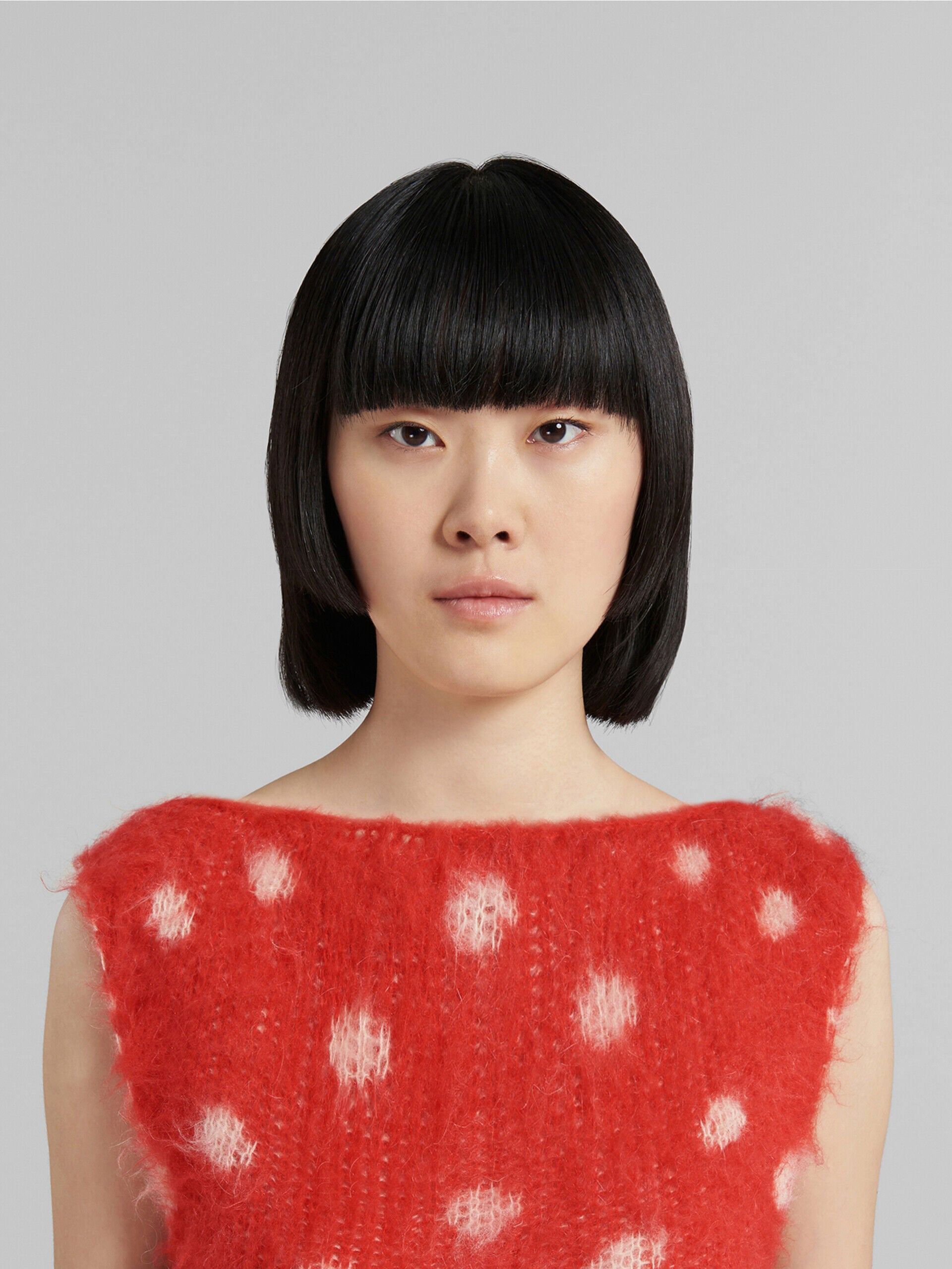 MARNI WOMEN'S RED SLEEVELESS POLKA DOT TOP