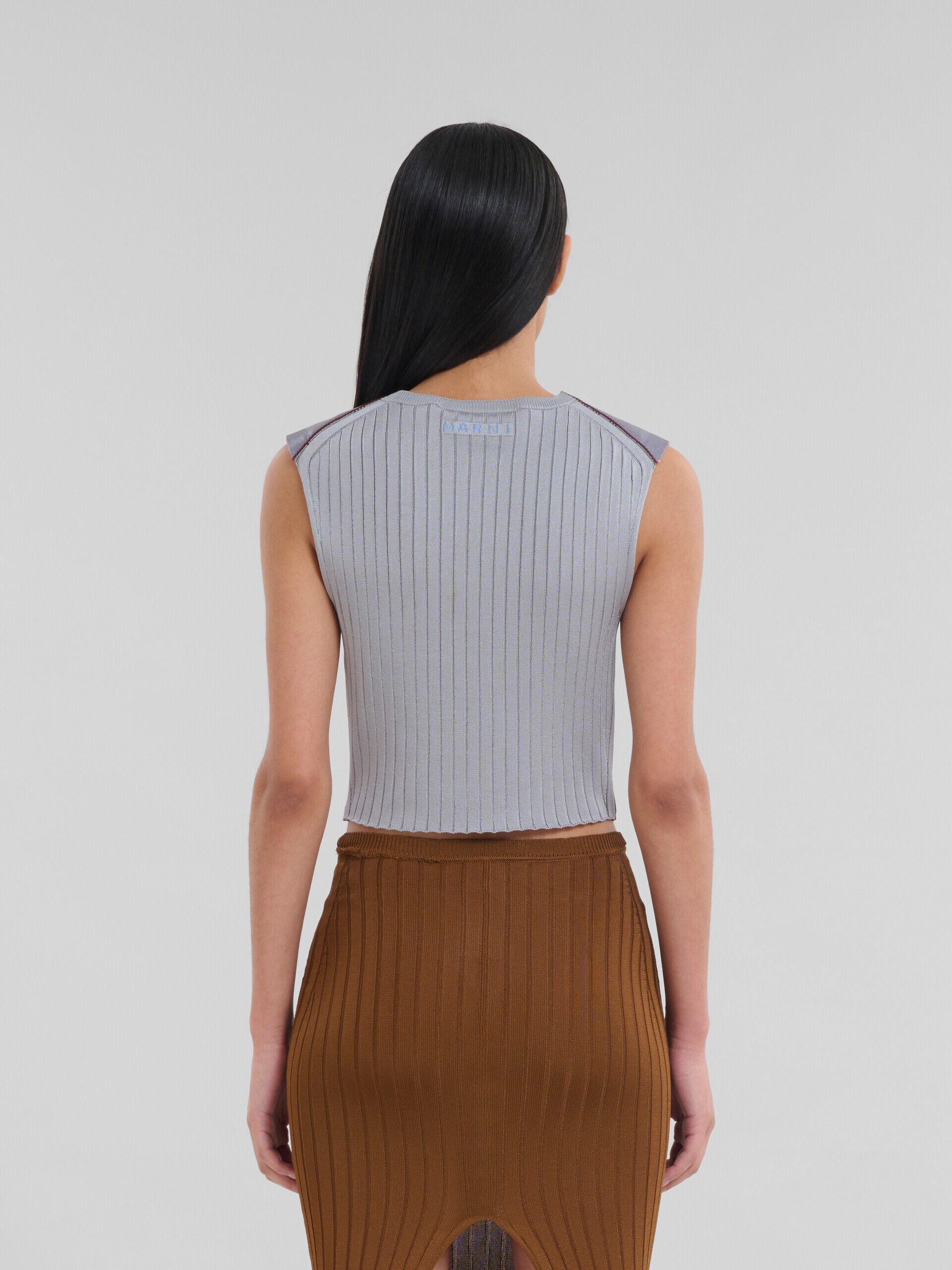 MARNI WOMEN'S LILAC SLEEVELESS V-NECK TOP