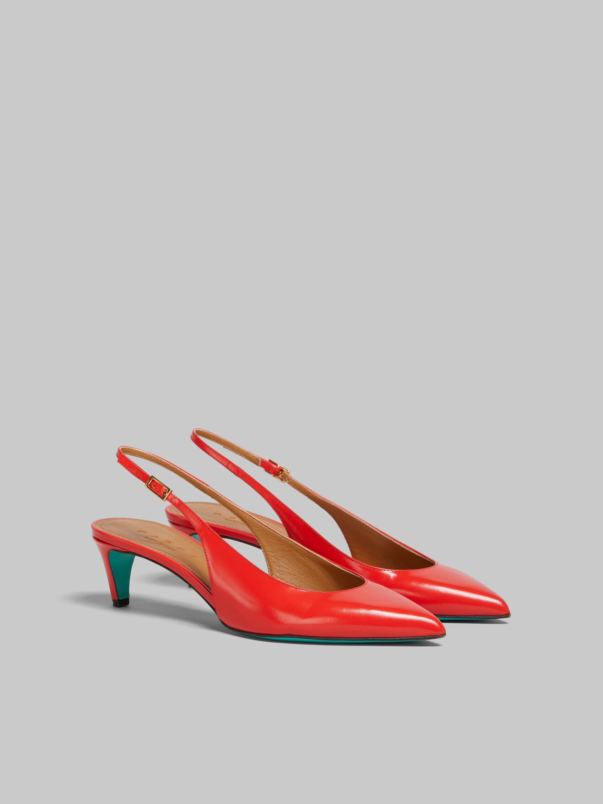 MARNI WOMEN'S RED LEATHER SLINGBACK SHOES