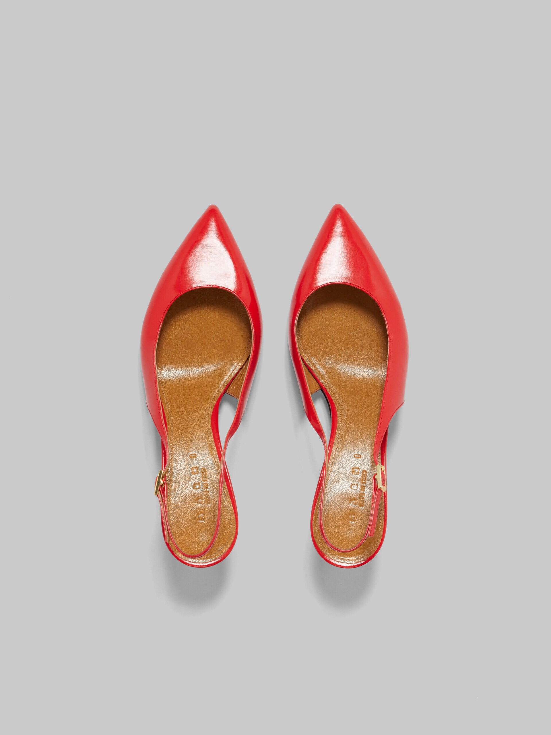 MARNI WOMEN'S RED LEATHER SLINGBACK SHOES