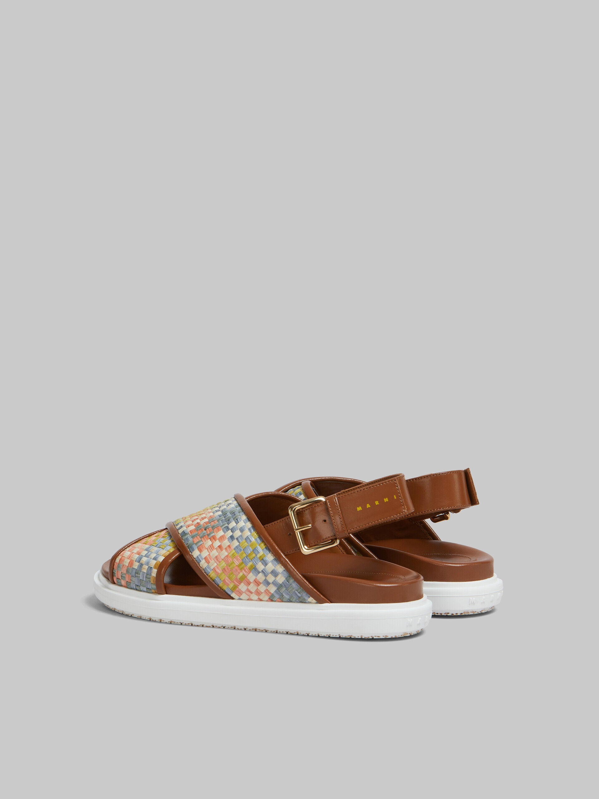 MARNI WOMEN'S BROWN WOVEN LEATHER SANDALS