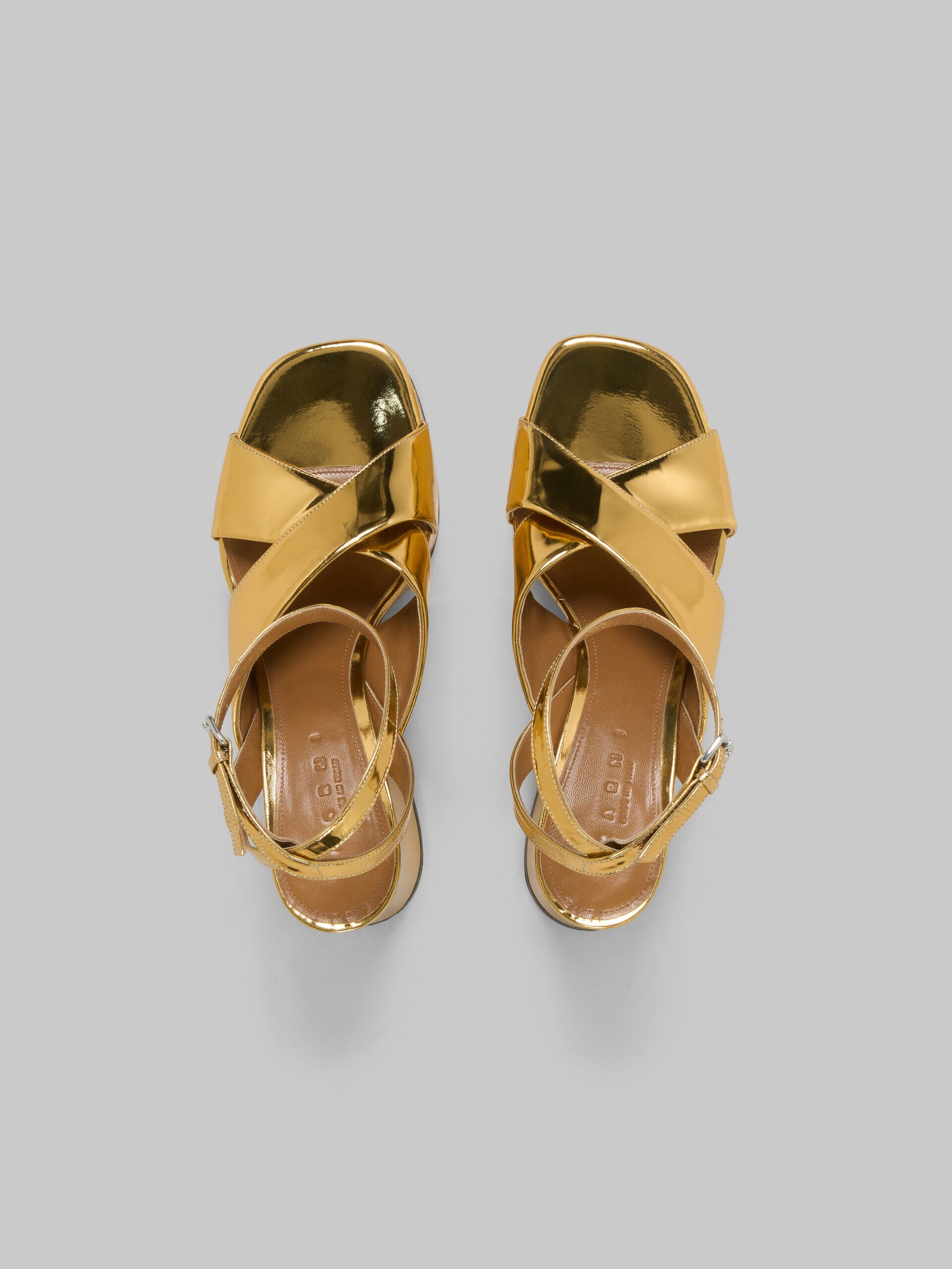 MARNI WOMEN'S GOLD PLATFORM HIGHHEEL SANDALS