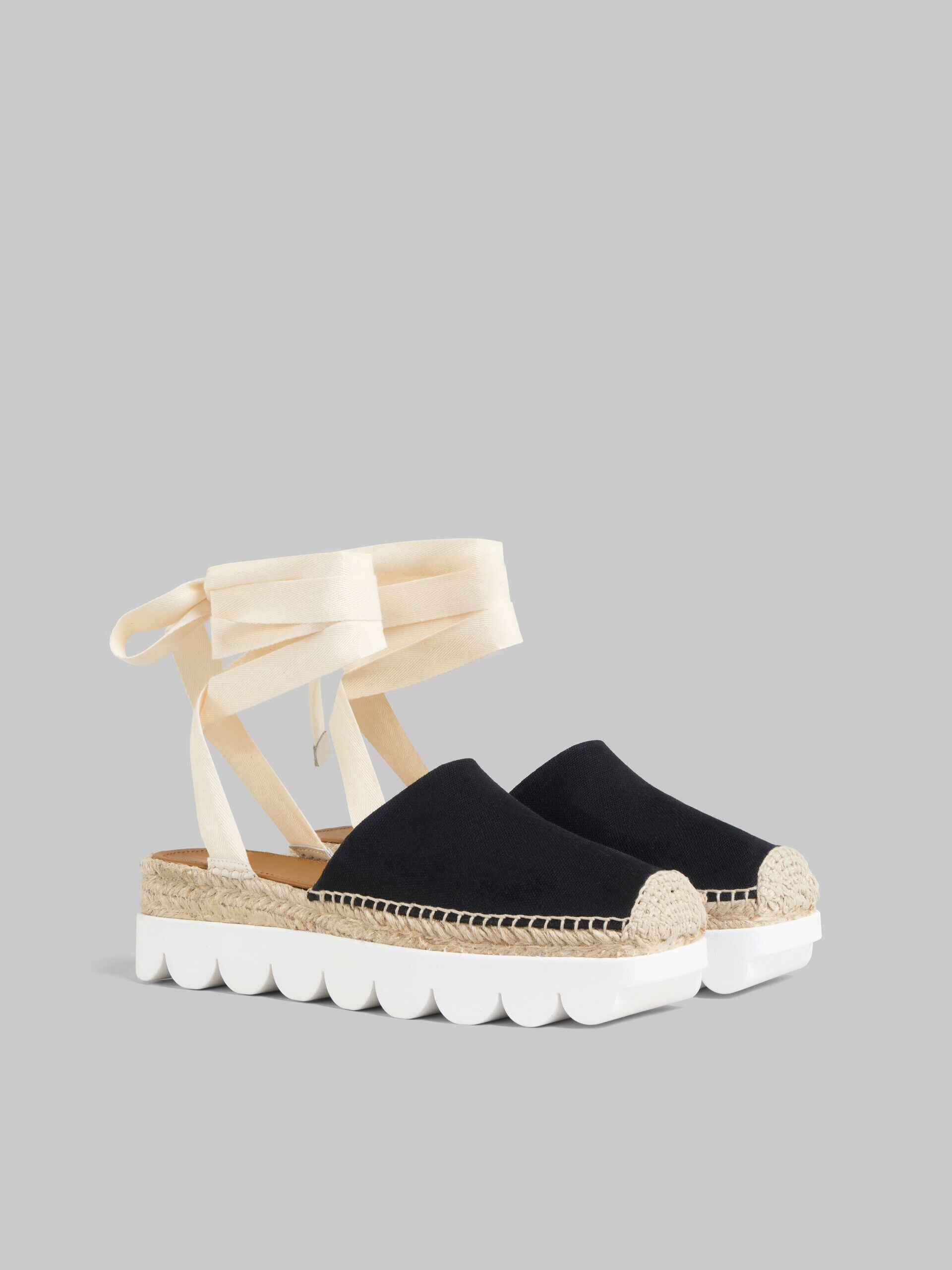MARNI WOMEN'S BLACK CANVAS ESPADRILLE SHOES