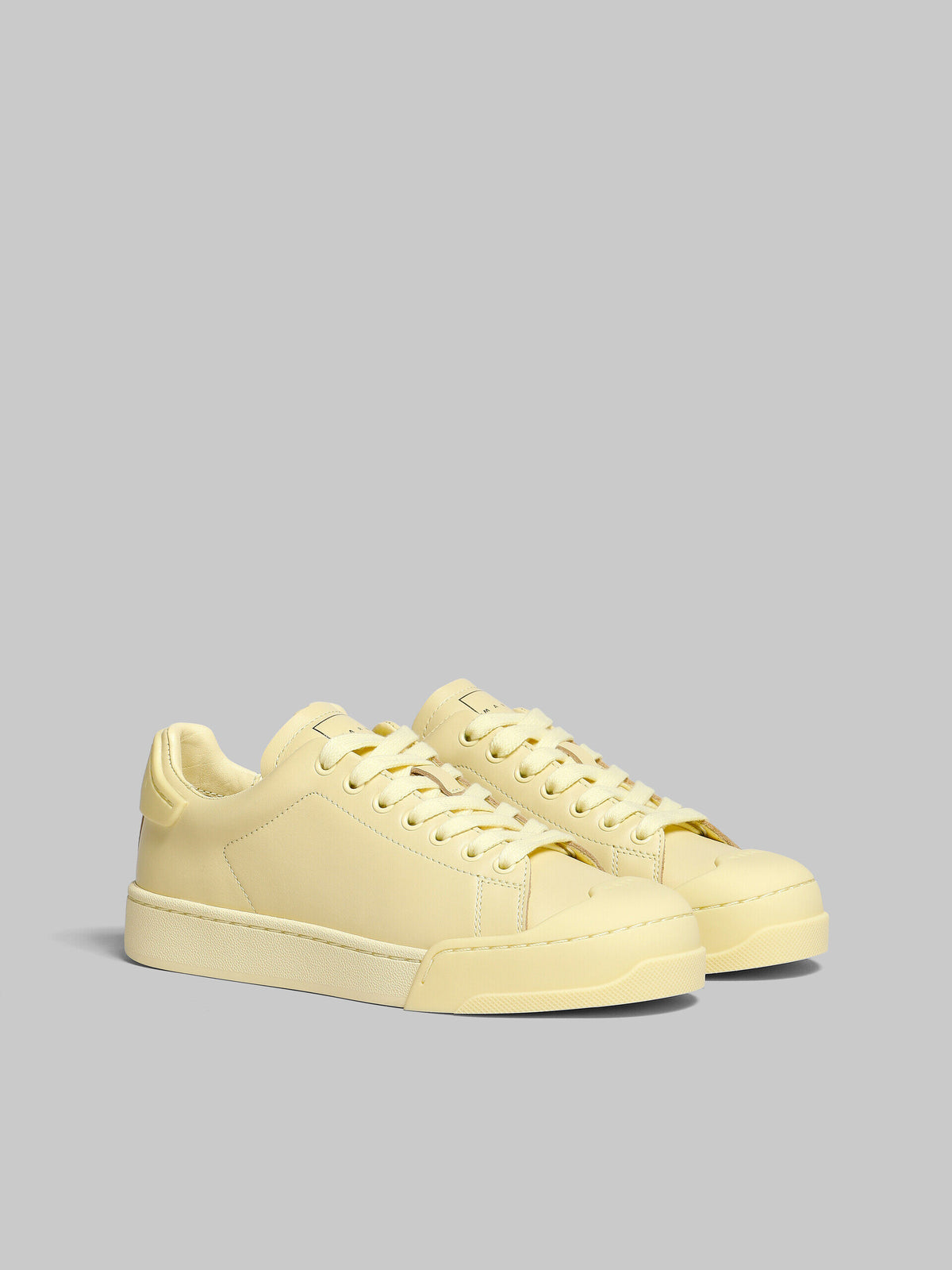 MARNI WOMEN'S LIGHT YELLOW LEATHER SNEAKERS