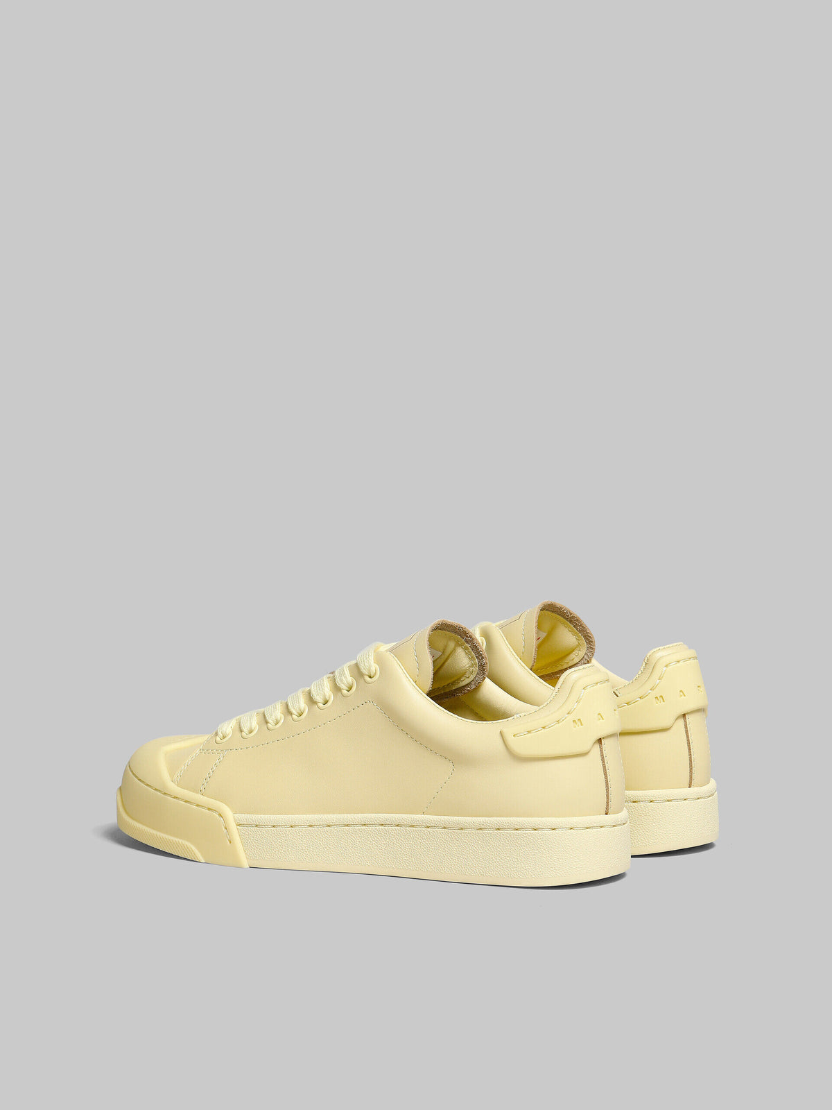 MARNI WOMEN'S LIGHT YELLOW LEATHER SNEAKERS