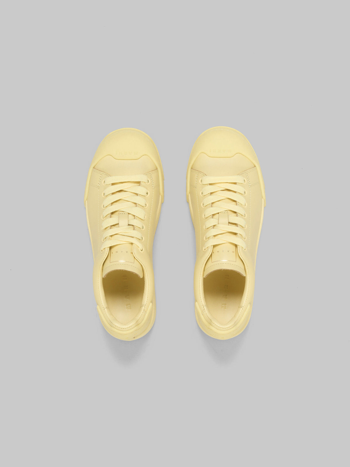 MARNI WOMEN'S LIGHT YELLOW LEATHER SNEAKERS