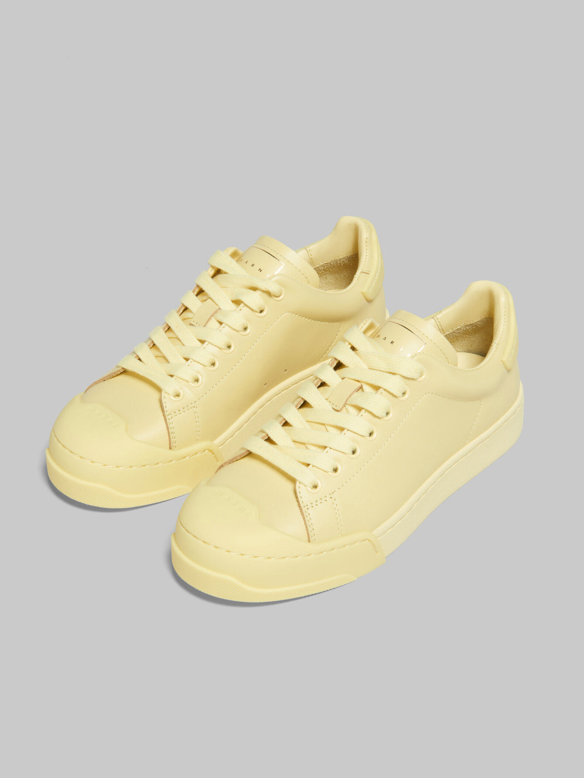 MARNI WOMEN'S LIGHT YELLOW LEATHER SNEAKERS