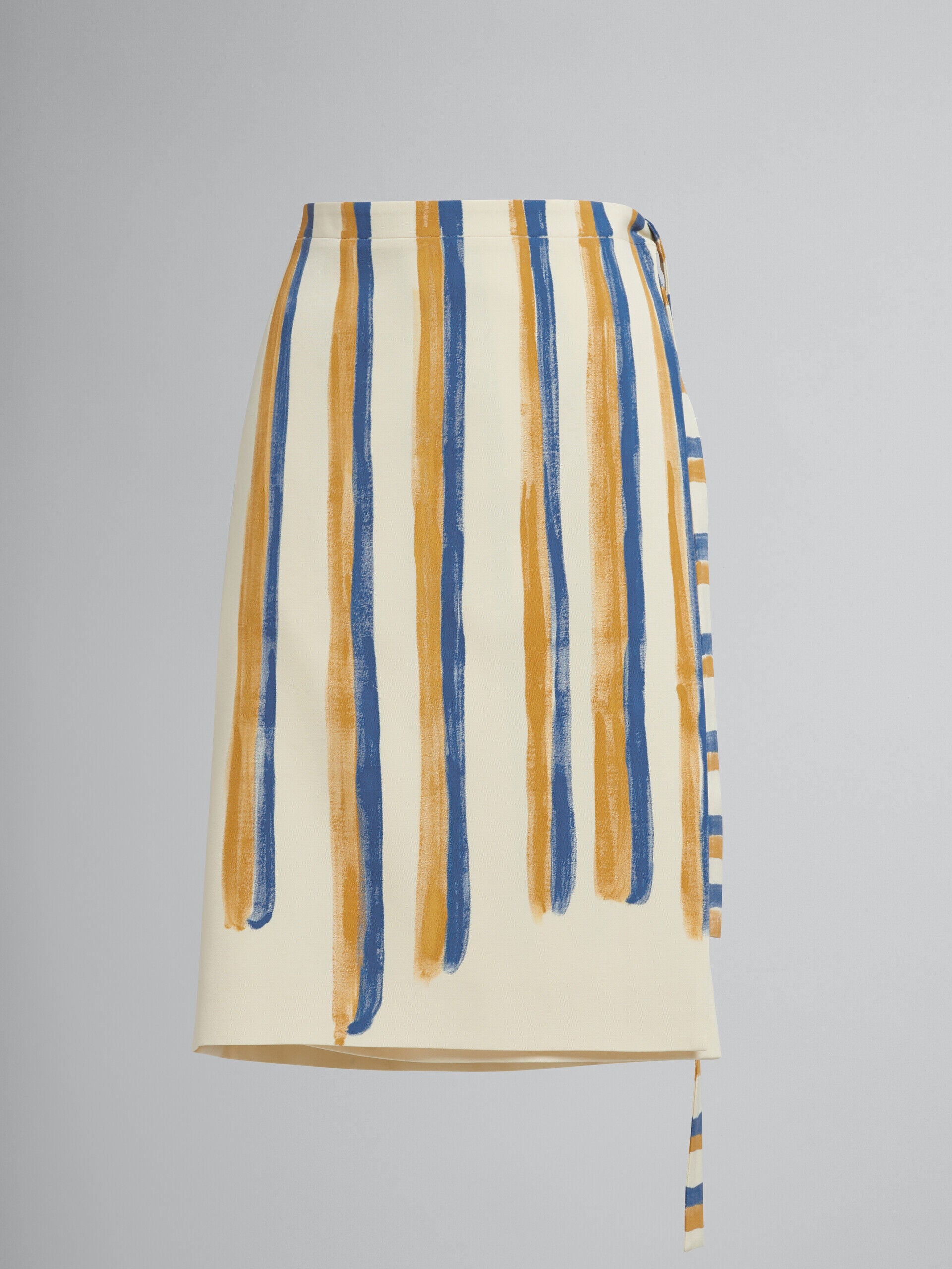 MARNI WOMEN'S ANTIQUE WHITE STRIPED WRAP SKIRT