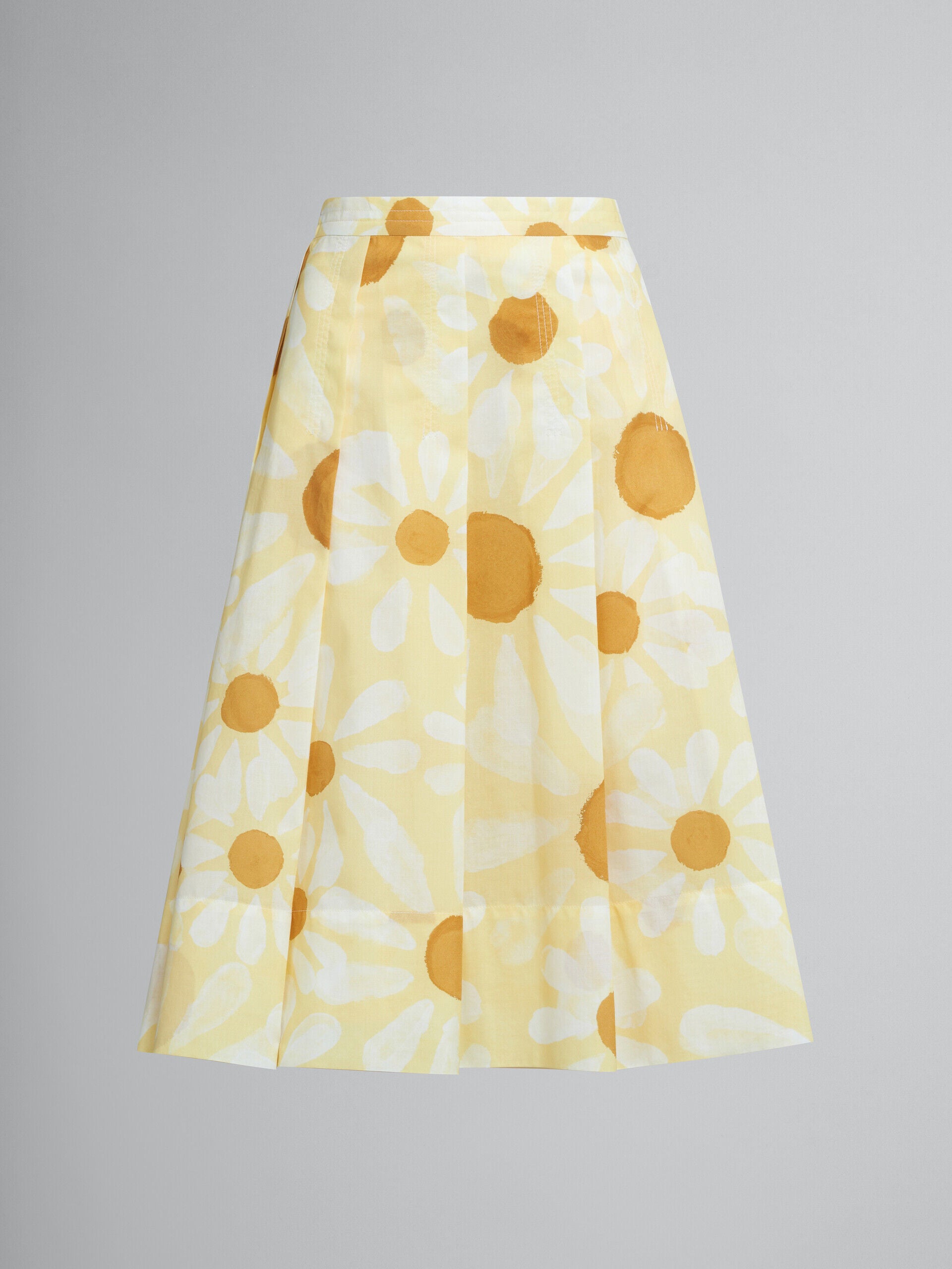 MARNI WOMEN'S YELLOW FLORAL A-LINE SKIRT