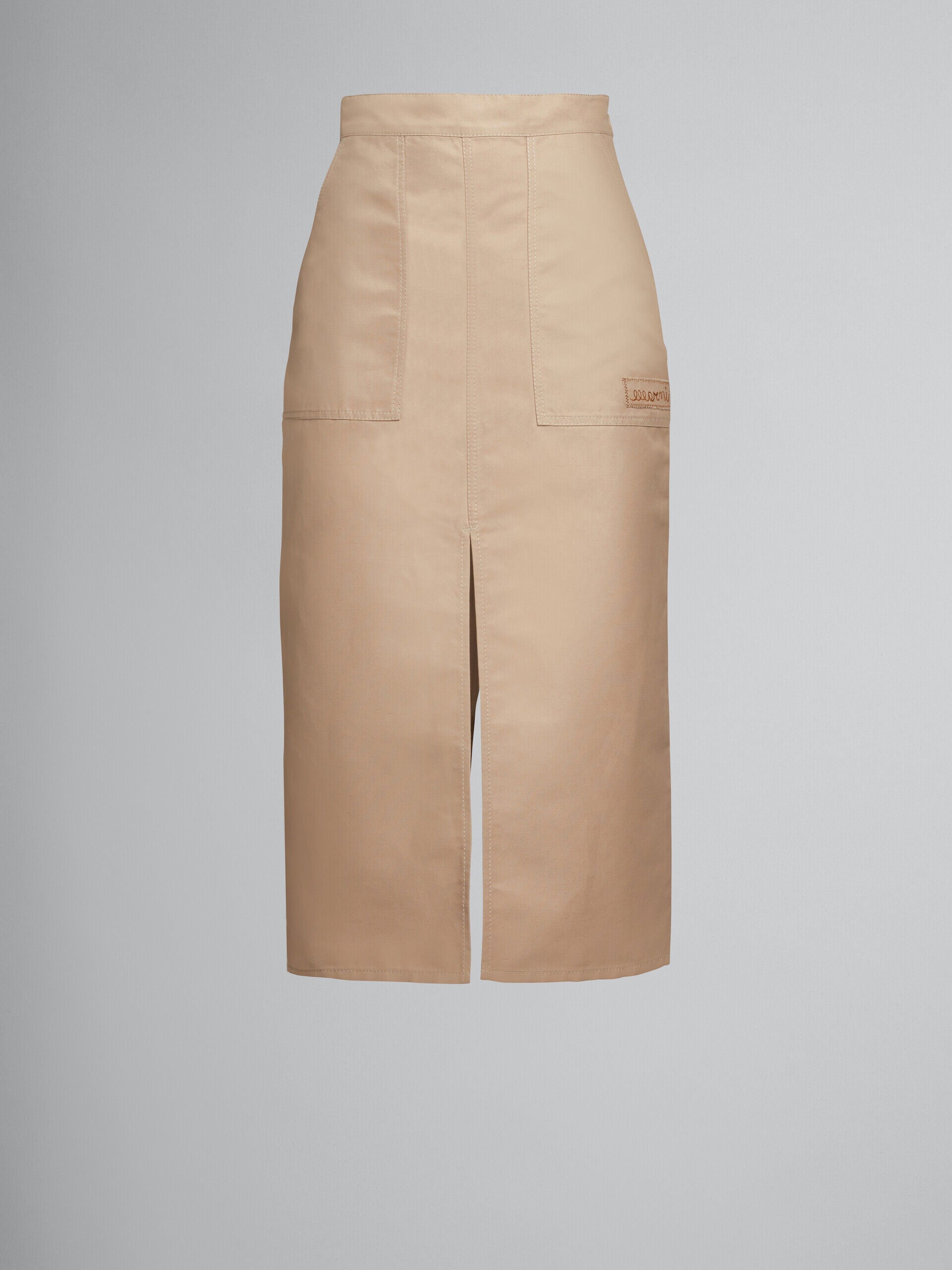 MARNI WOMEN'S BEIGE MIDI SKIRT WITH SLIT
