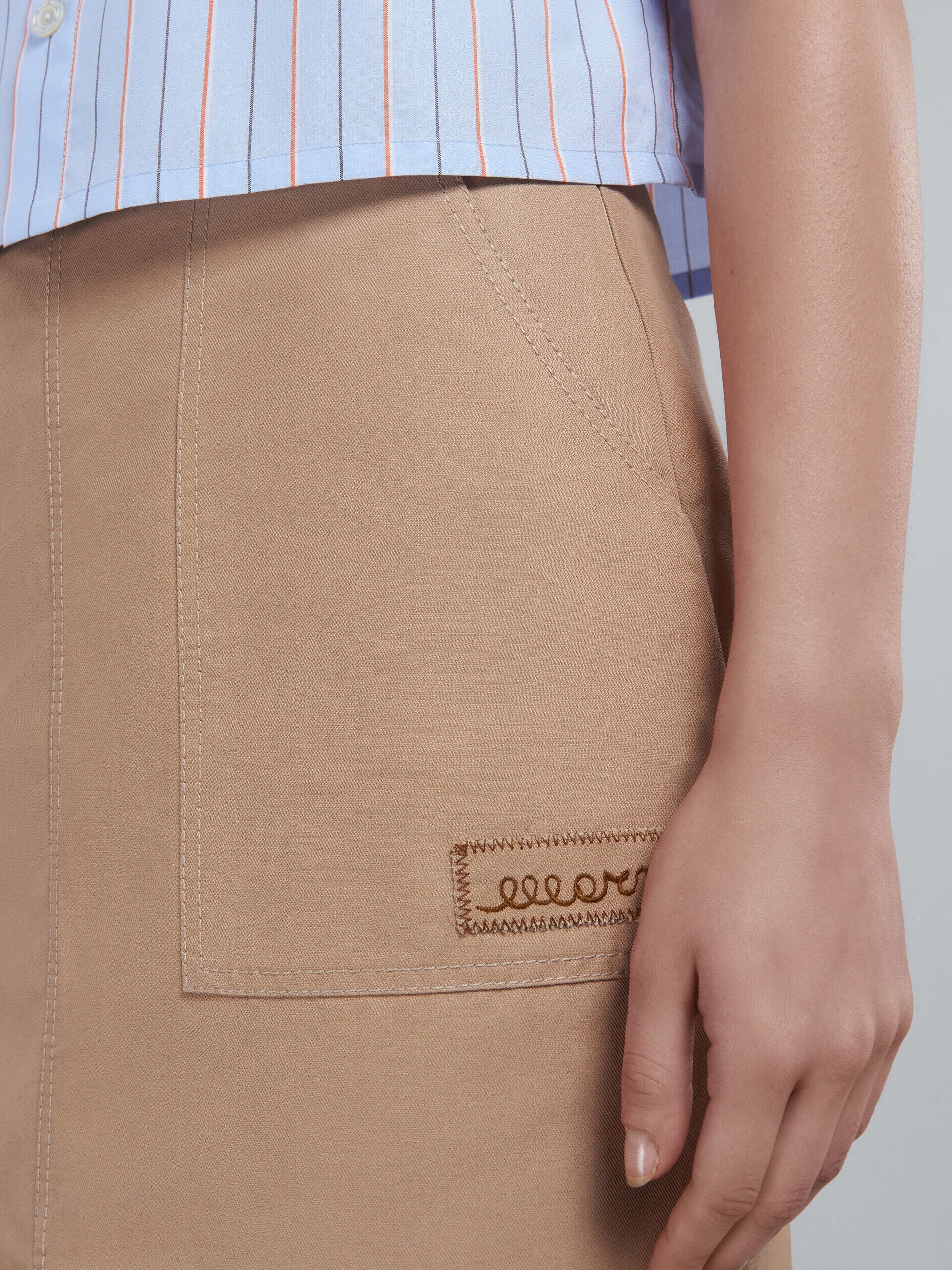 MARNI WOMEN'S BEIGE MIDI SKIRT WITH SLIT