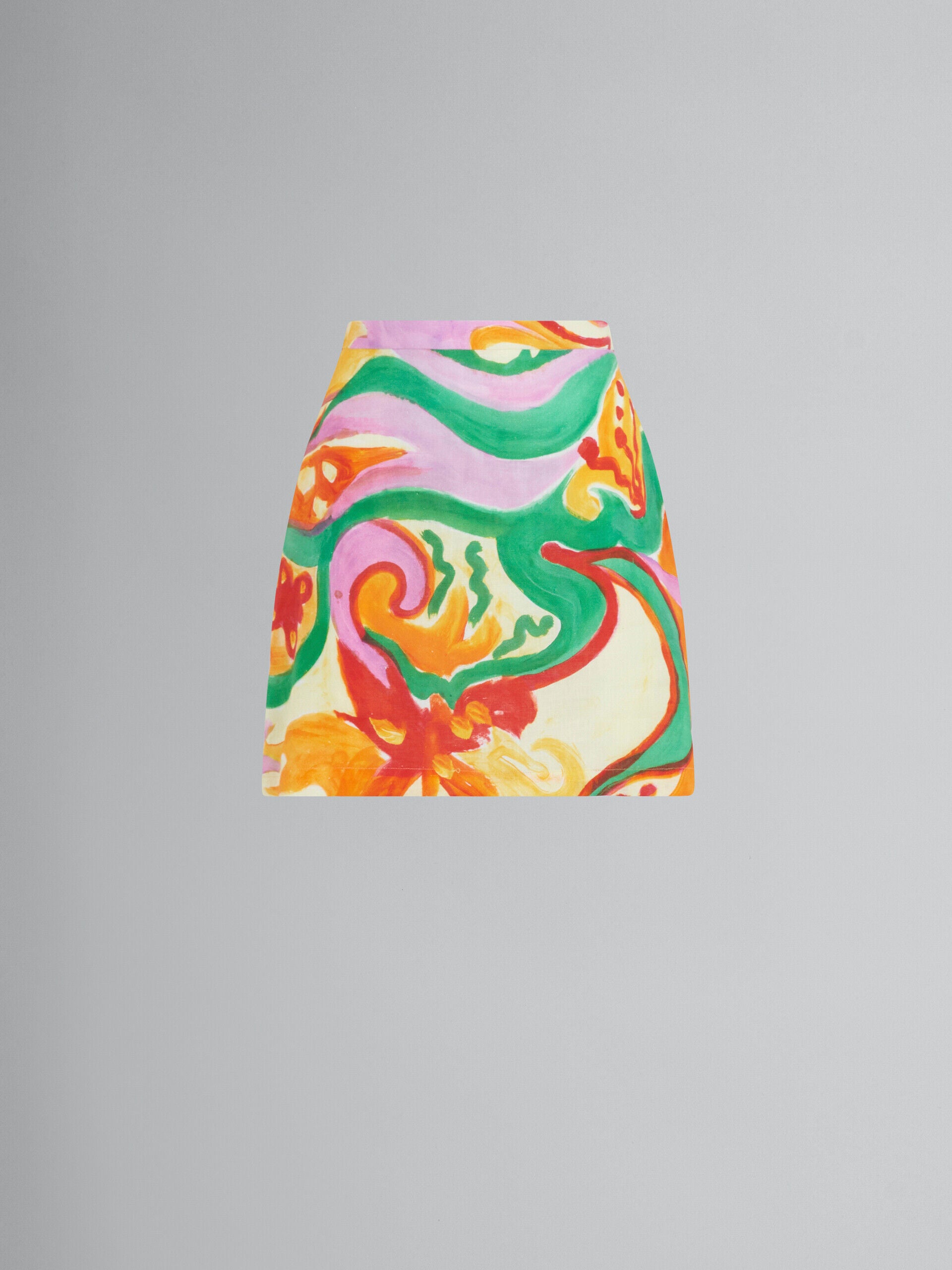 MARNI WOMEN'S LIGHT YELLOW ABSTRACT PRINT SKIRT