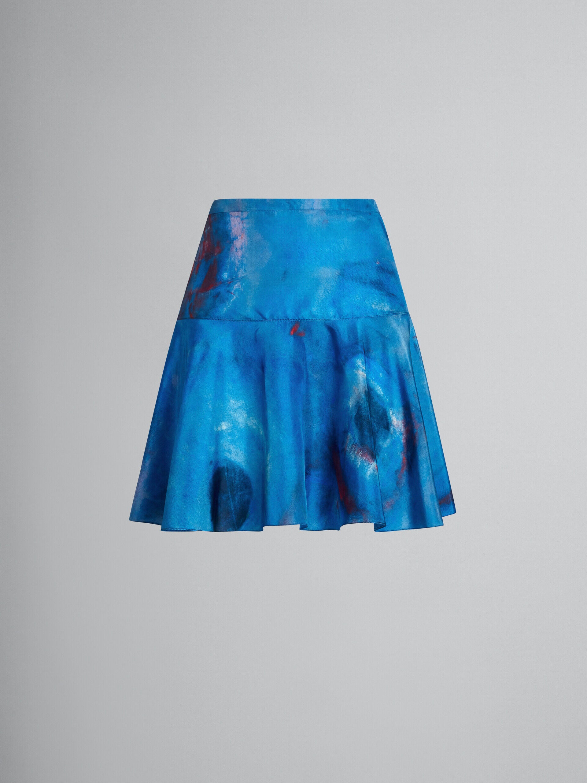 MARNI WOMEN'S COBALT BLUE ABSTRACT FLARED SKIRT