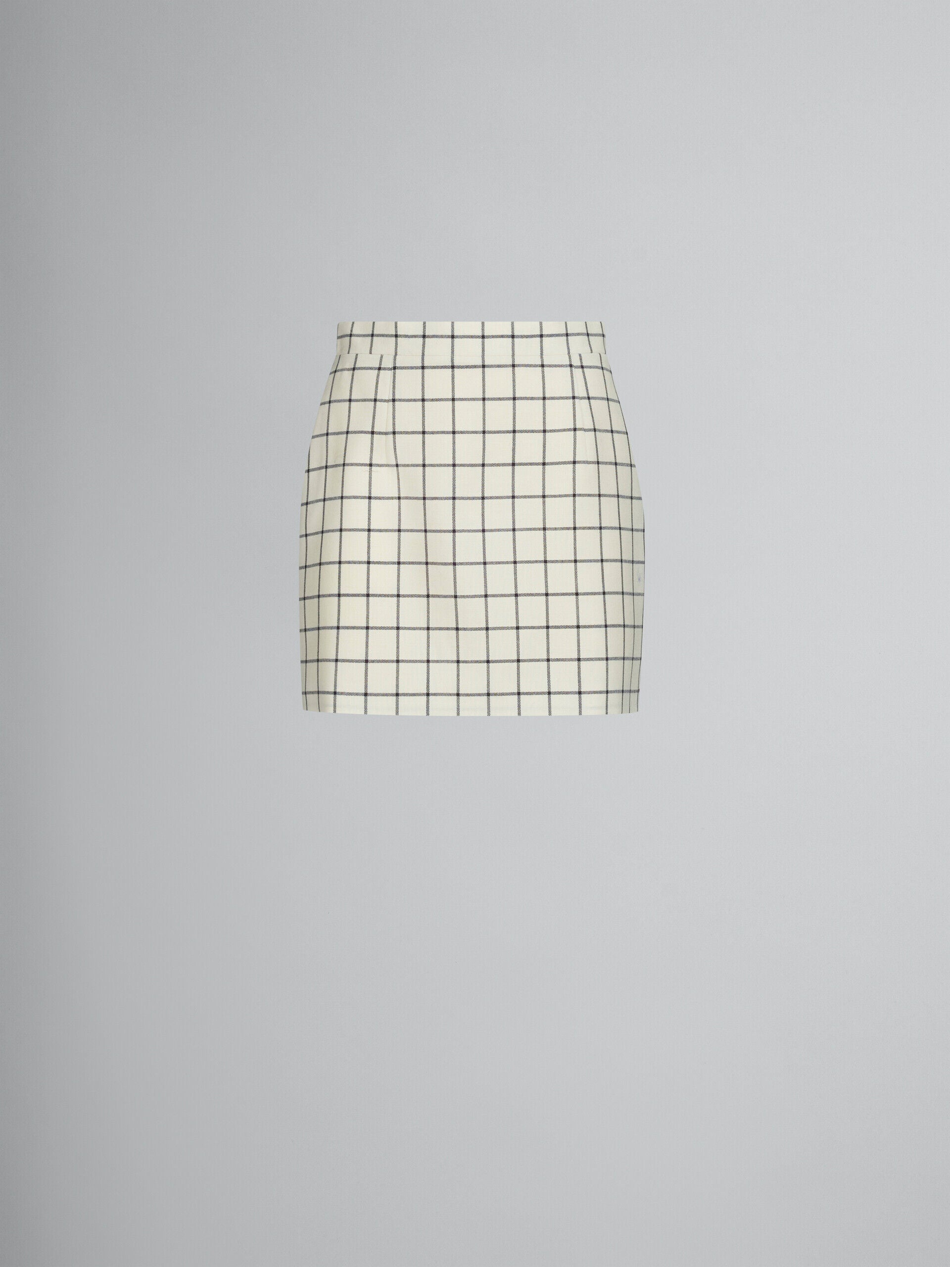 MARNI WOMEN'S STONE WHITE CHECKERED BOX SKIRT