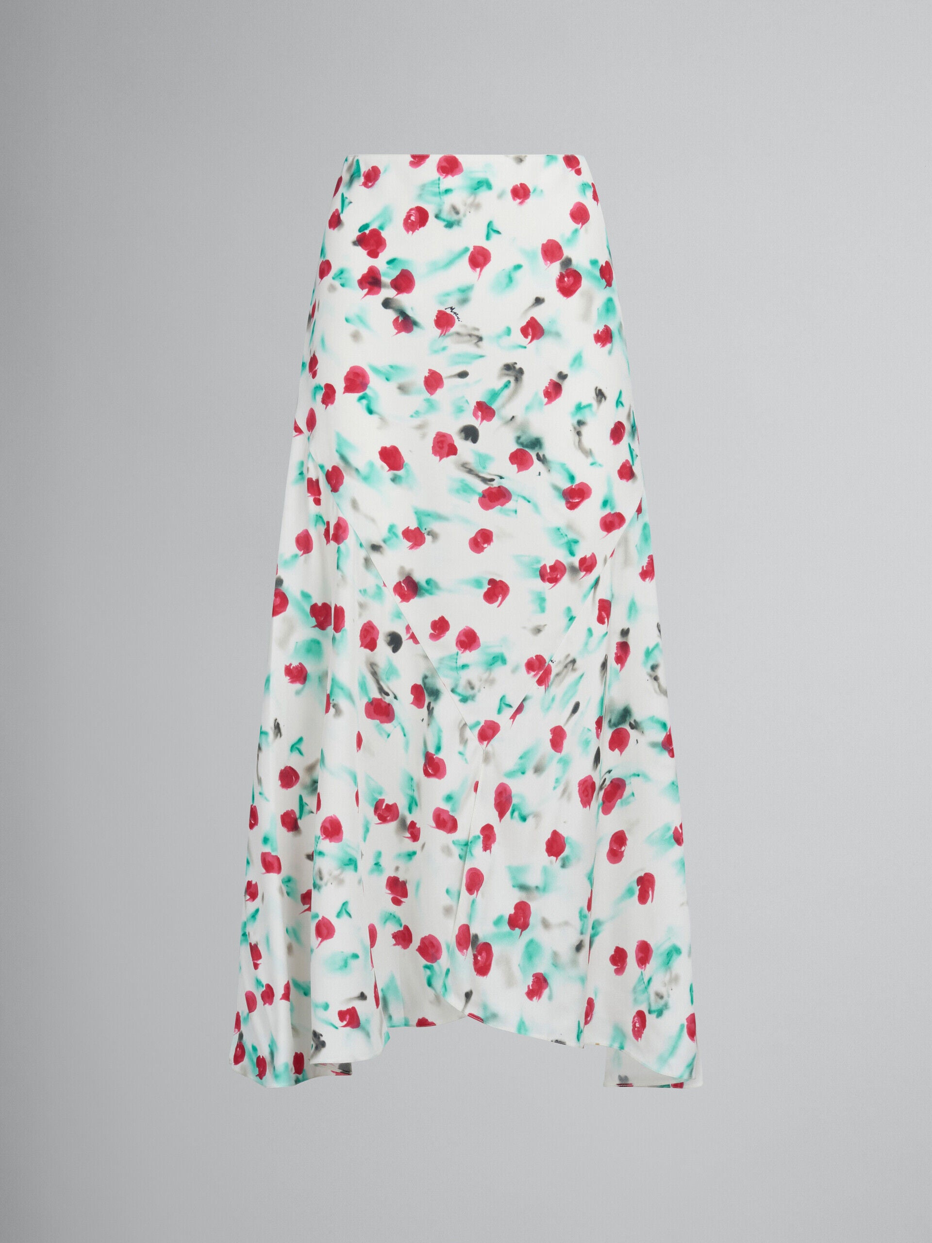 MARNI WOMEN'S WHITE FLORAL ASYMMETRIC SKIRT