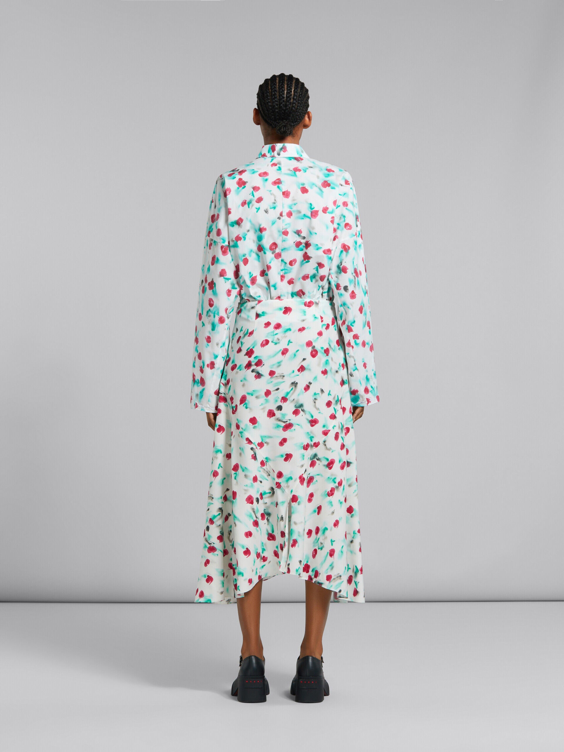 MARNI WOMEN'S WHITE FLORAL ASYMMETRIC SKIRT
