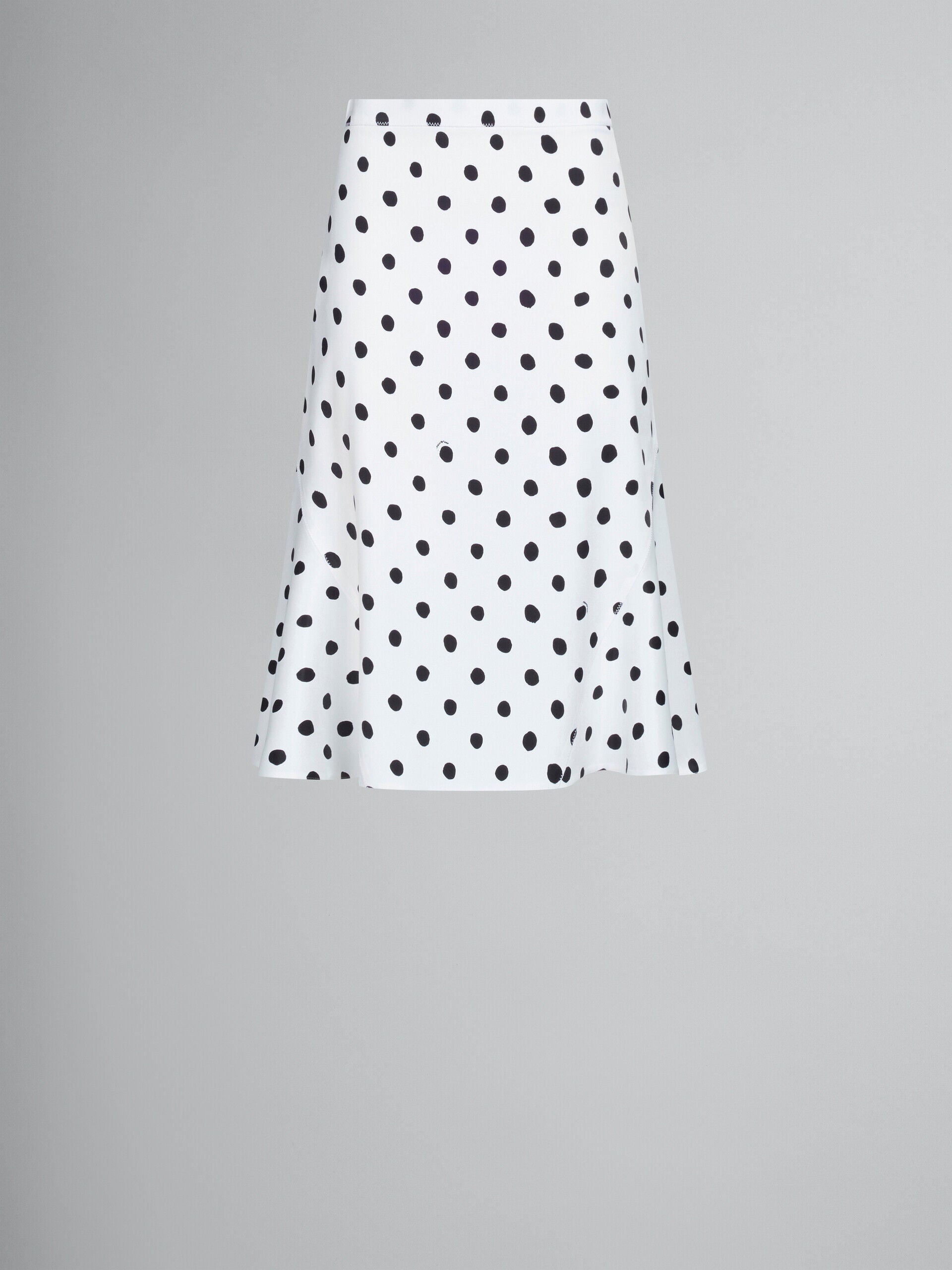 MARNI WOMEN'S WHITE POLKA DOT FLARED SKIRT