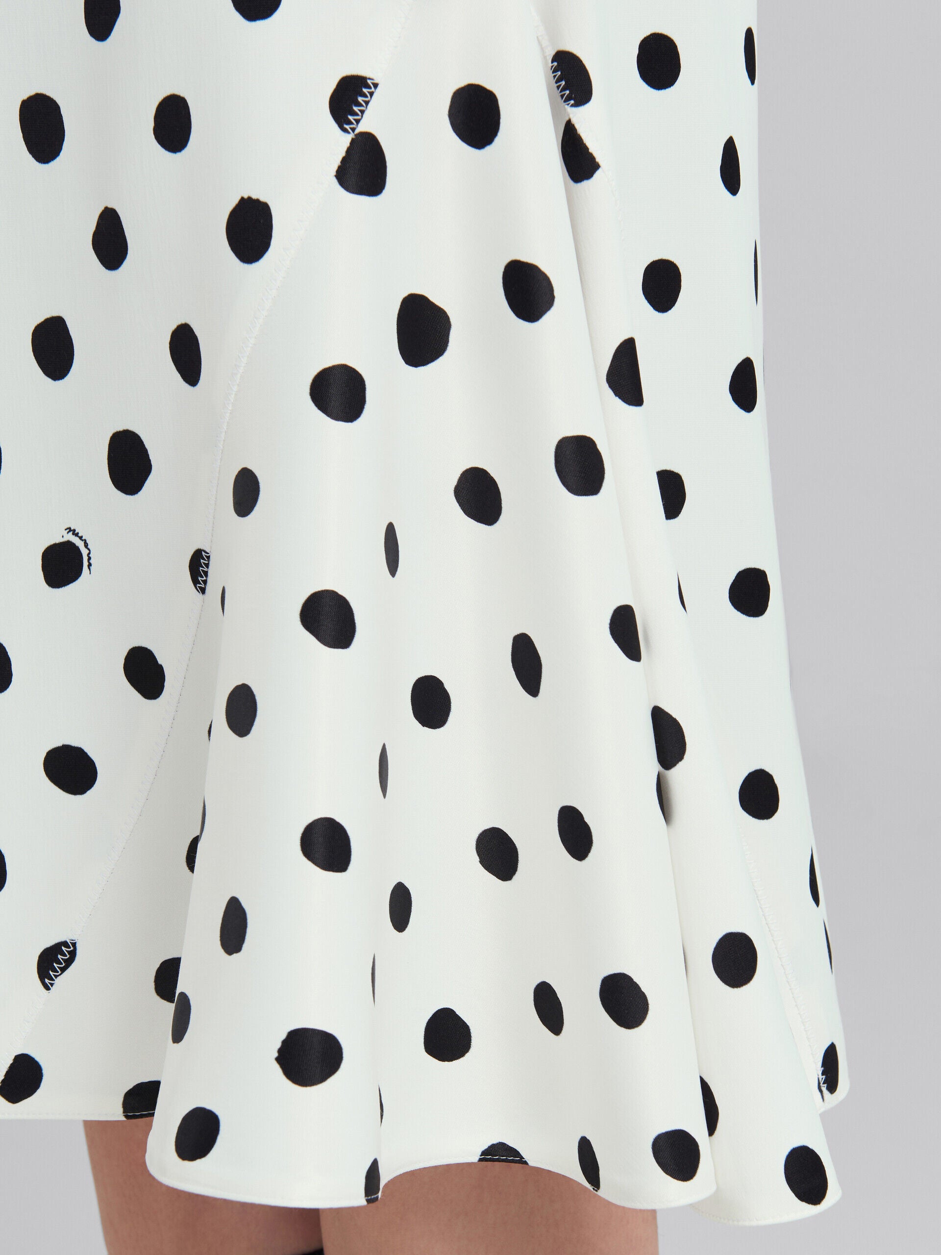 MARNI WOMEN'S WHITE POLKA DOT FLARED SKIRT