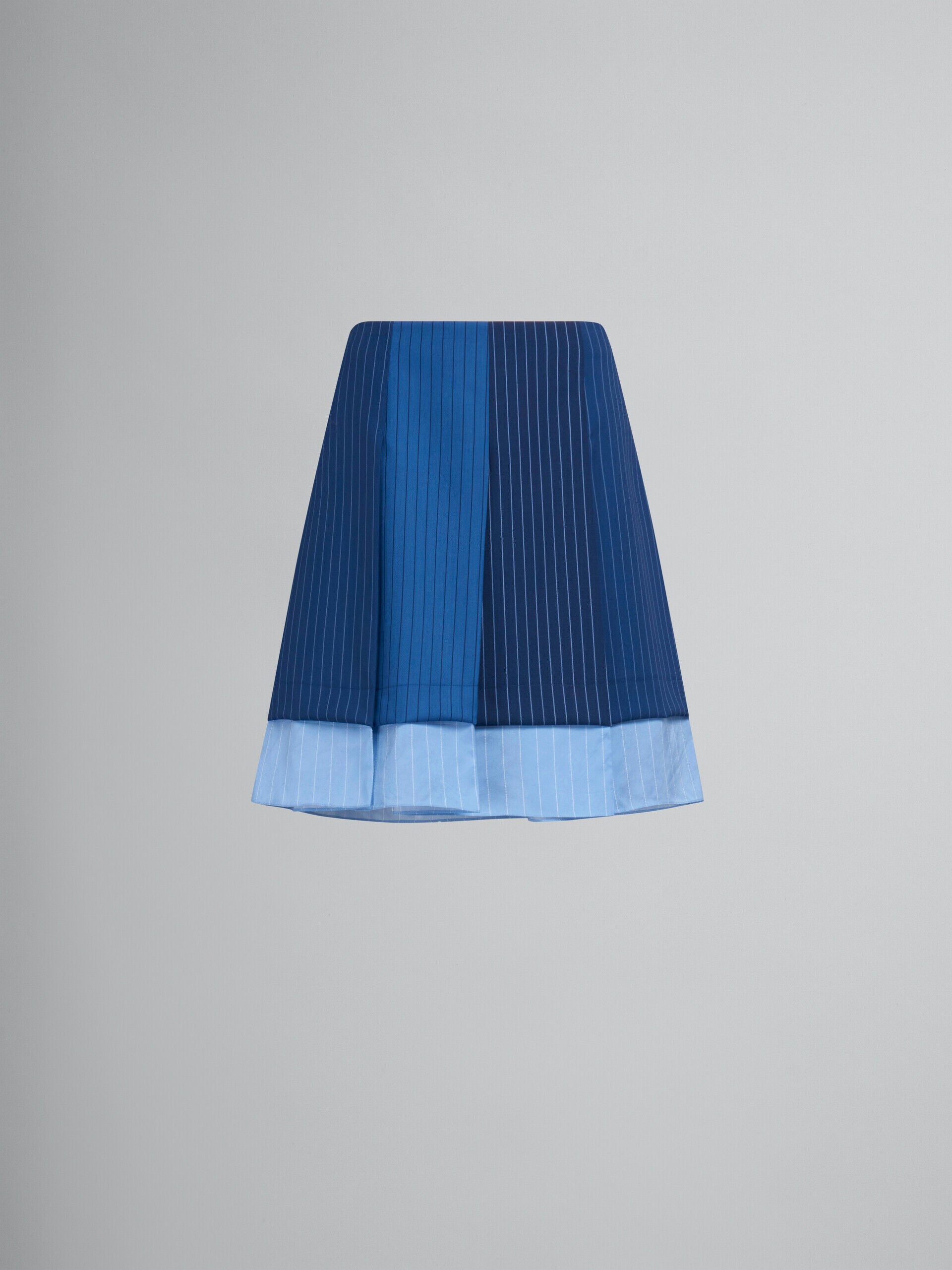 MARNI WOMEN'S BLUE PINSTRIPE PLEATED SKIRT