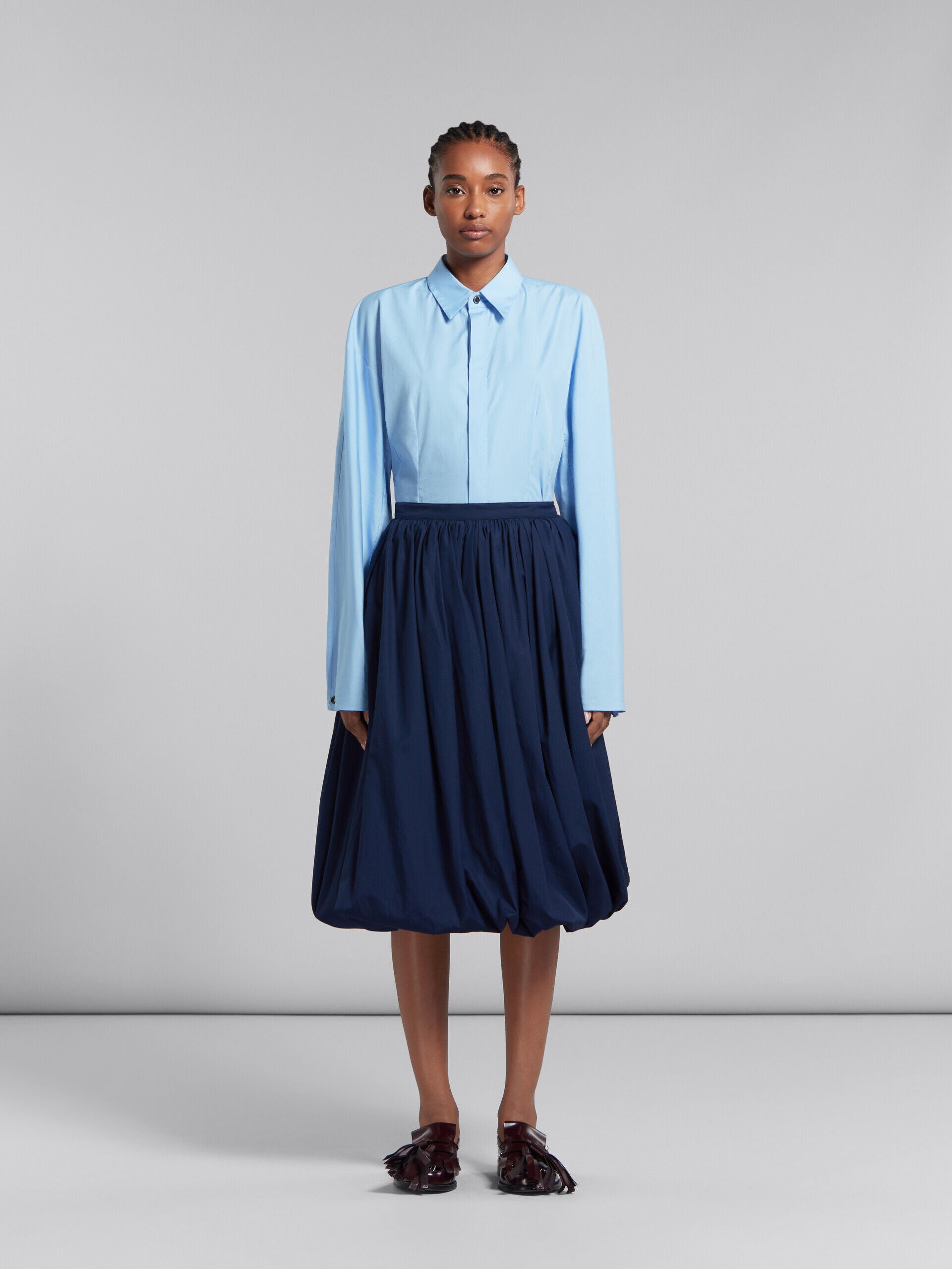 MARNI WOMEN'S NAVY BALLOON SILHOUETTE SKIRT