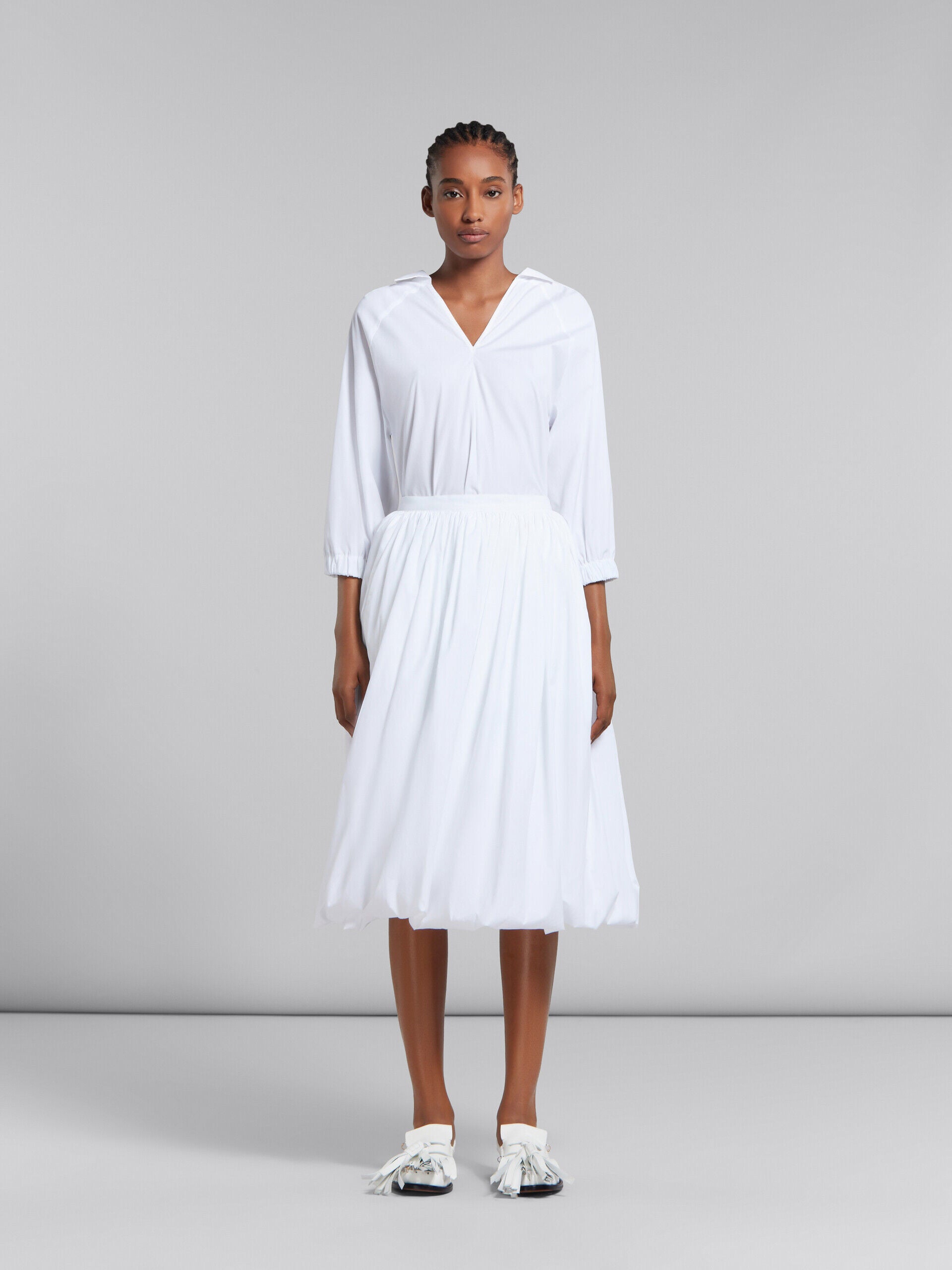 MARNI WOMEN'S WHITE BALLOON SILHOUETTE SKIRT