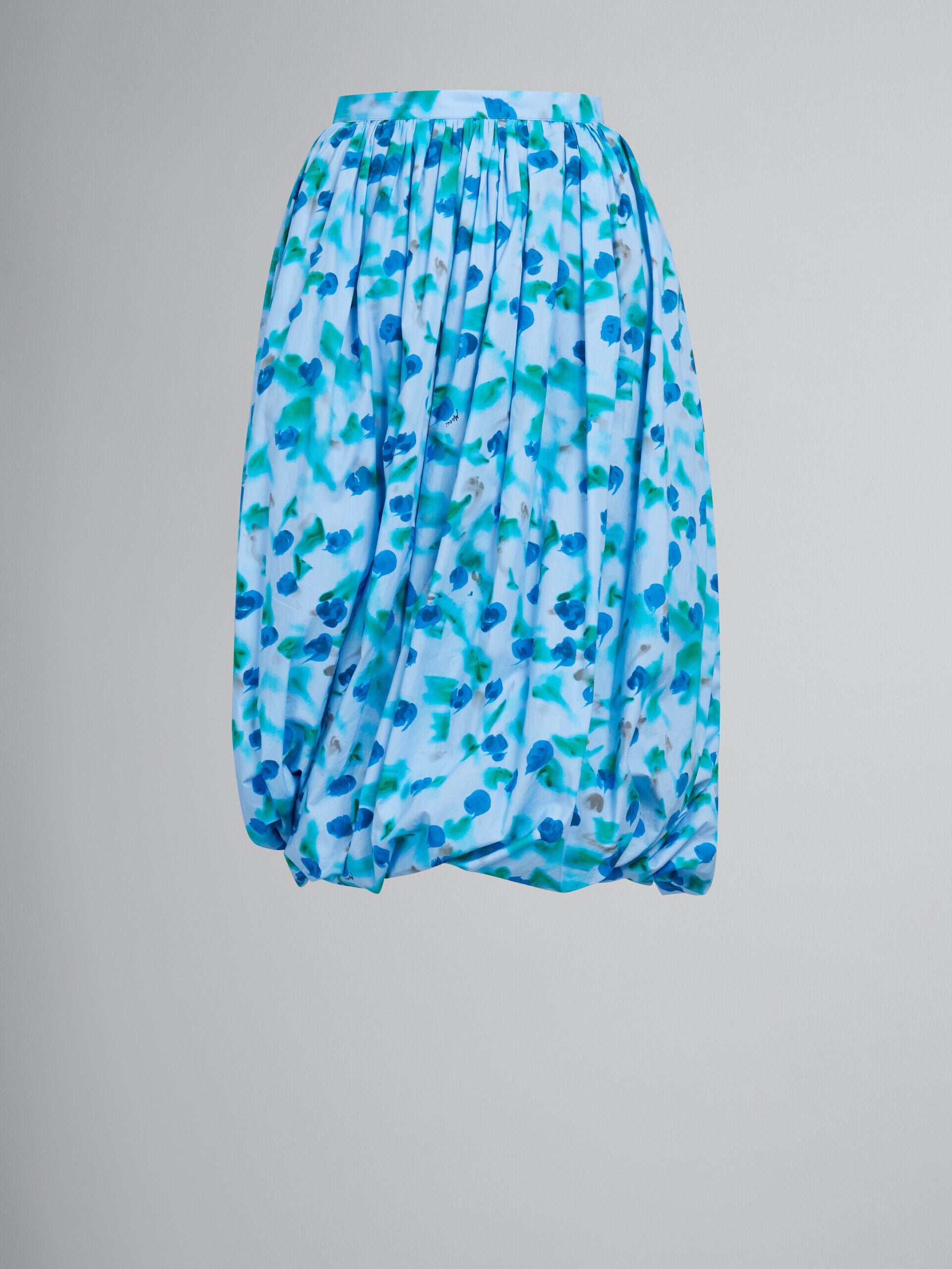 MARNI WOMEN'S LIGHT BLUE FLORAL BUBBLE SKIRT