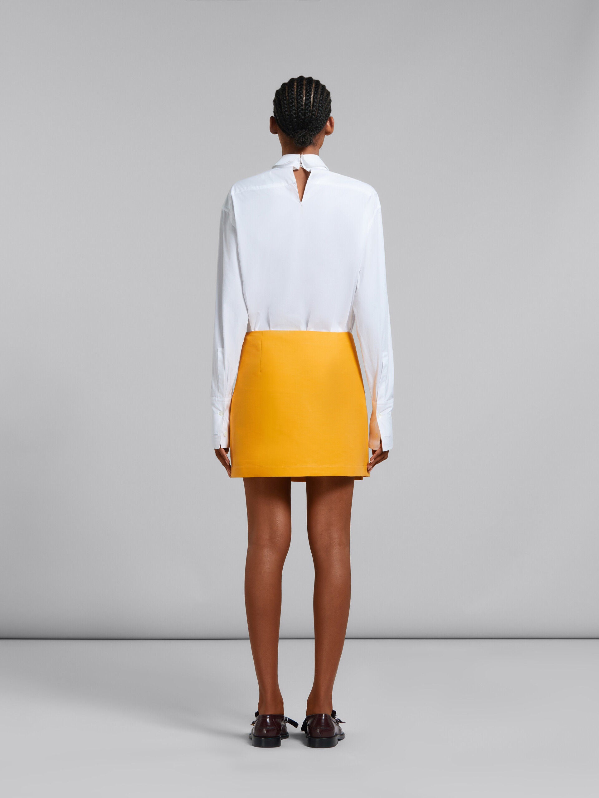 MARNI WOMEN'S LIGHT ORANGE PLEATED A-LINE SKIRT