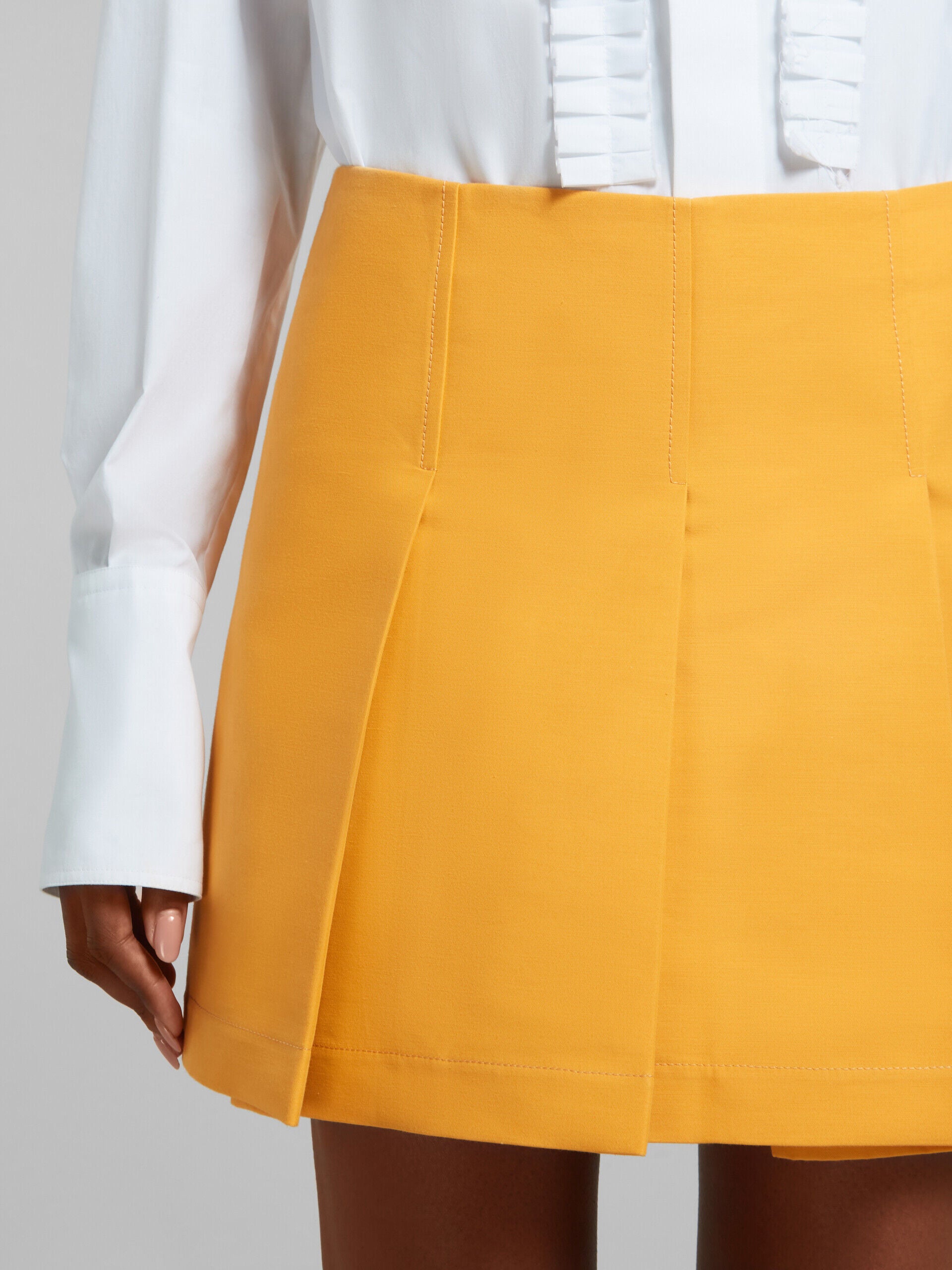 MARNI WOMEN'S LIGHT ORANGE PLEATED A-LINE SKIRT