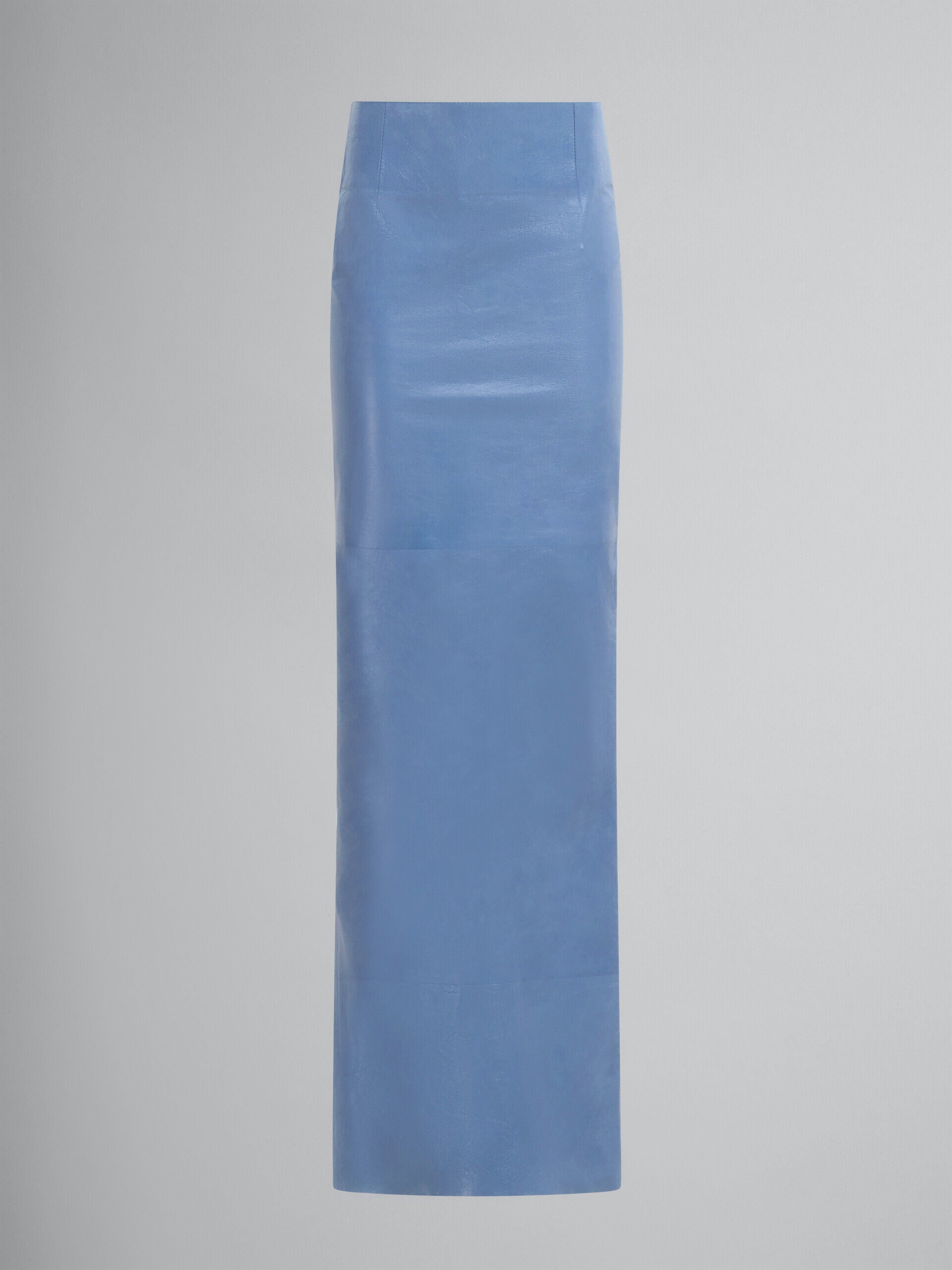 MARNI WOMEN'S OPAL BLUE LEATHER MAXI SKIRT