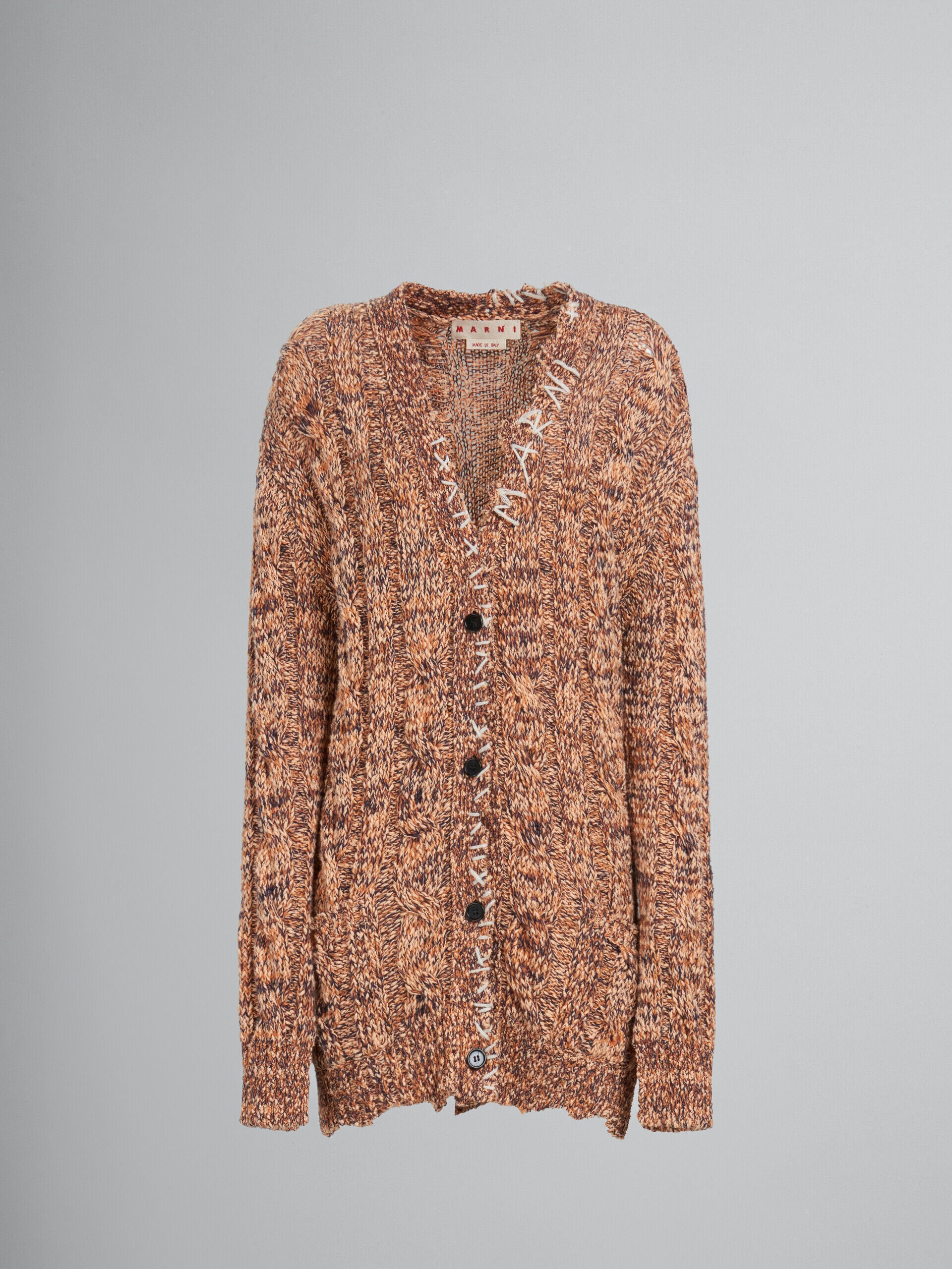 MARNI WOMEN'S MARLED ORANGE KNIT SWEATER