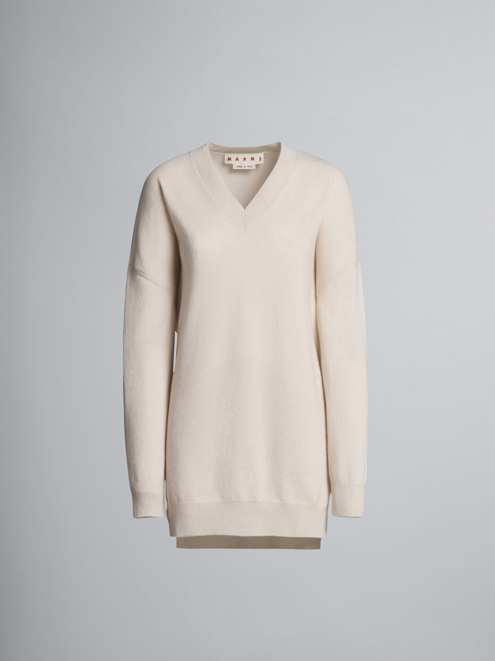 MARNI WOMEN'S CREAM V-NECK PULLOVER SWEATER